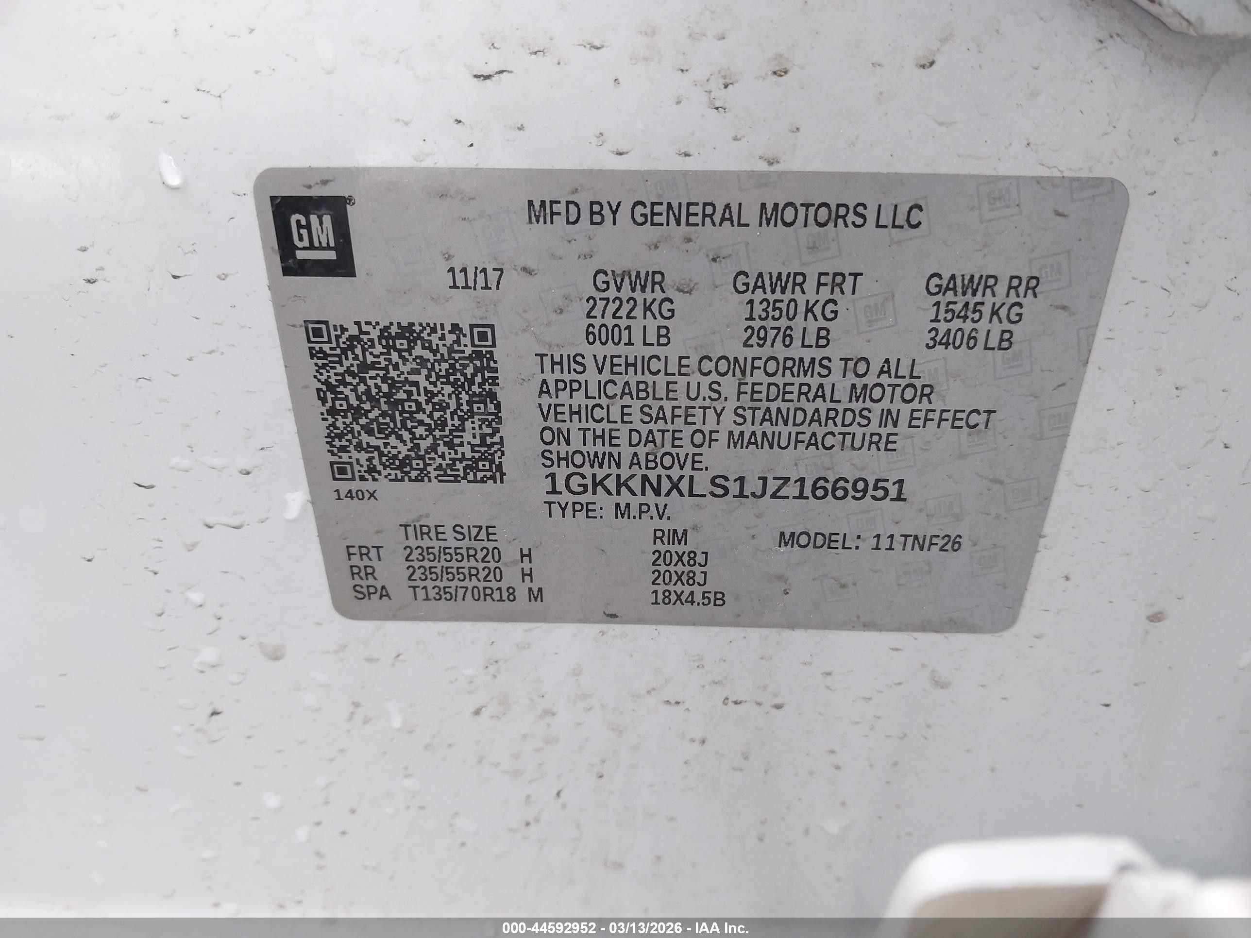 2018 Gmc Acadia Denali White vin: 1GKKNXLS1JZ166951