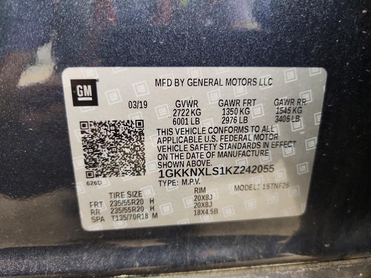 2019 Gmc Acadia Denali Gray vin: 1GKKNXLS1KZ242055