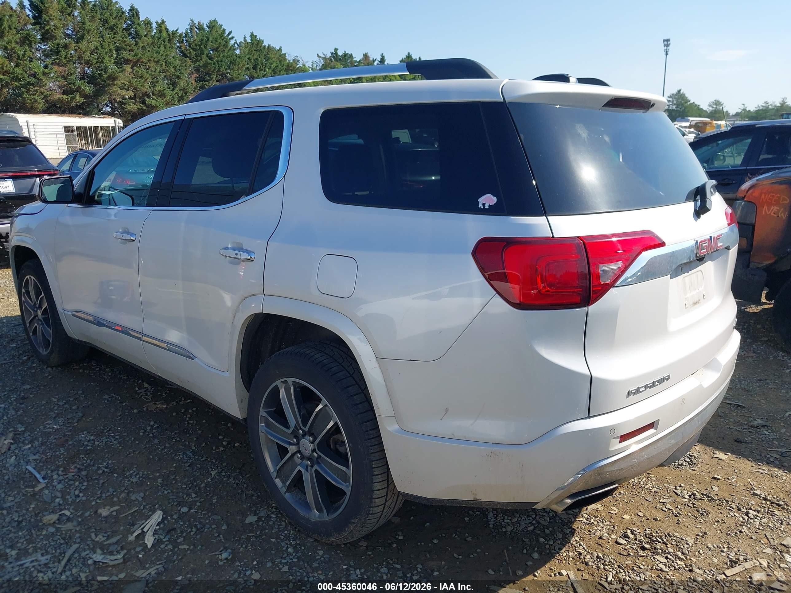 2017 Gmc Acadia Denali Белый vin: 1GKKNXLS2HZ150915