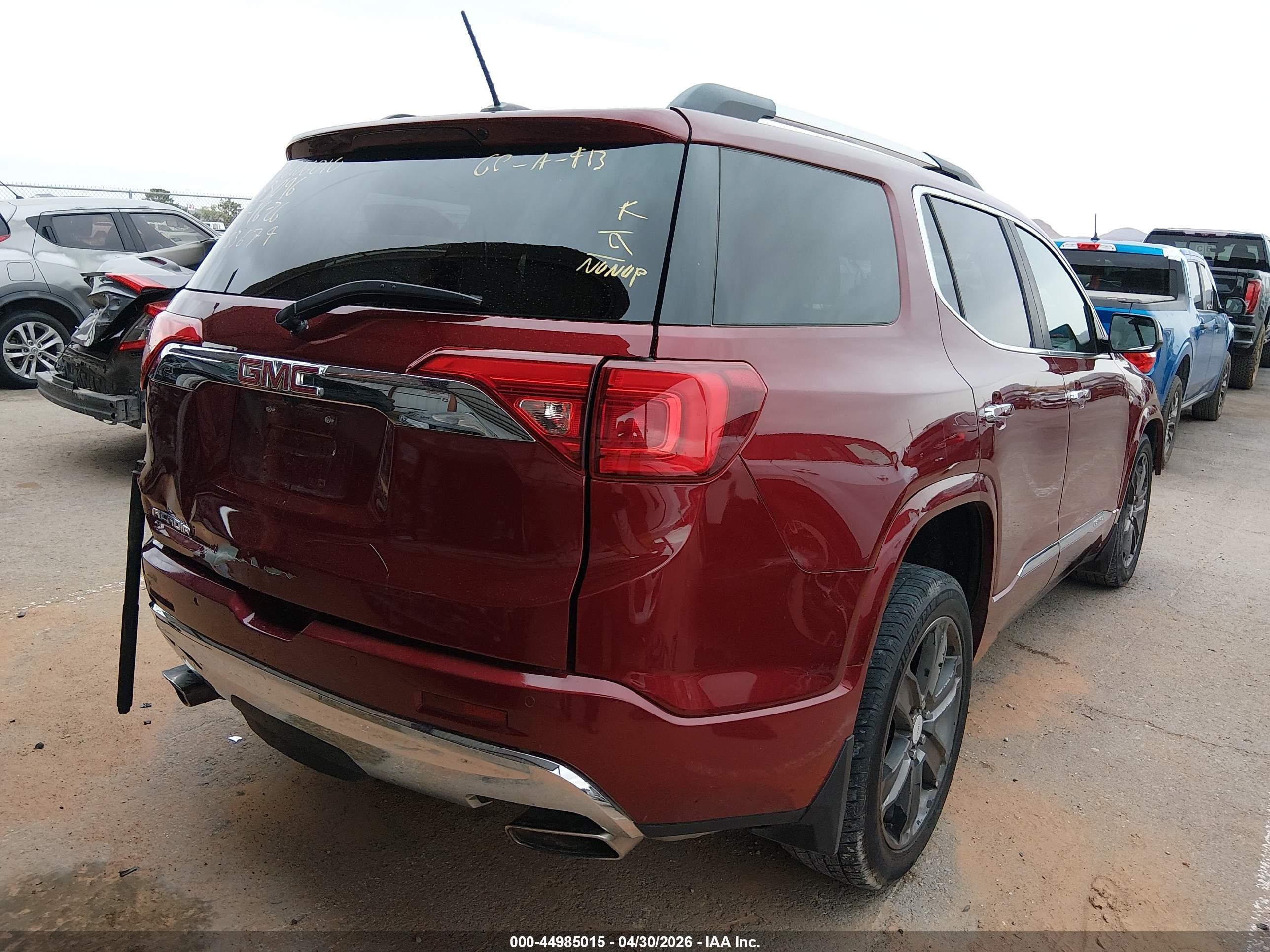 2017 Gmc Acadia Denali Red vin: 1GKKNXLS2HZ266020