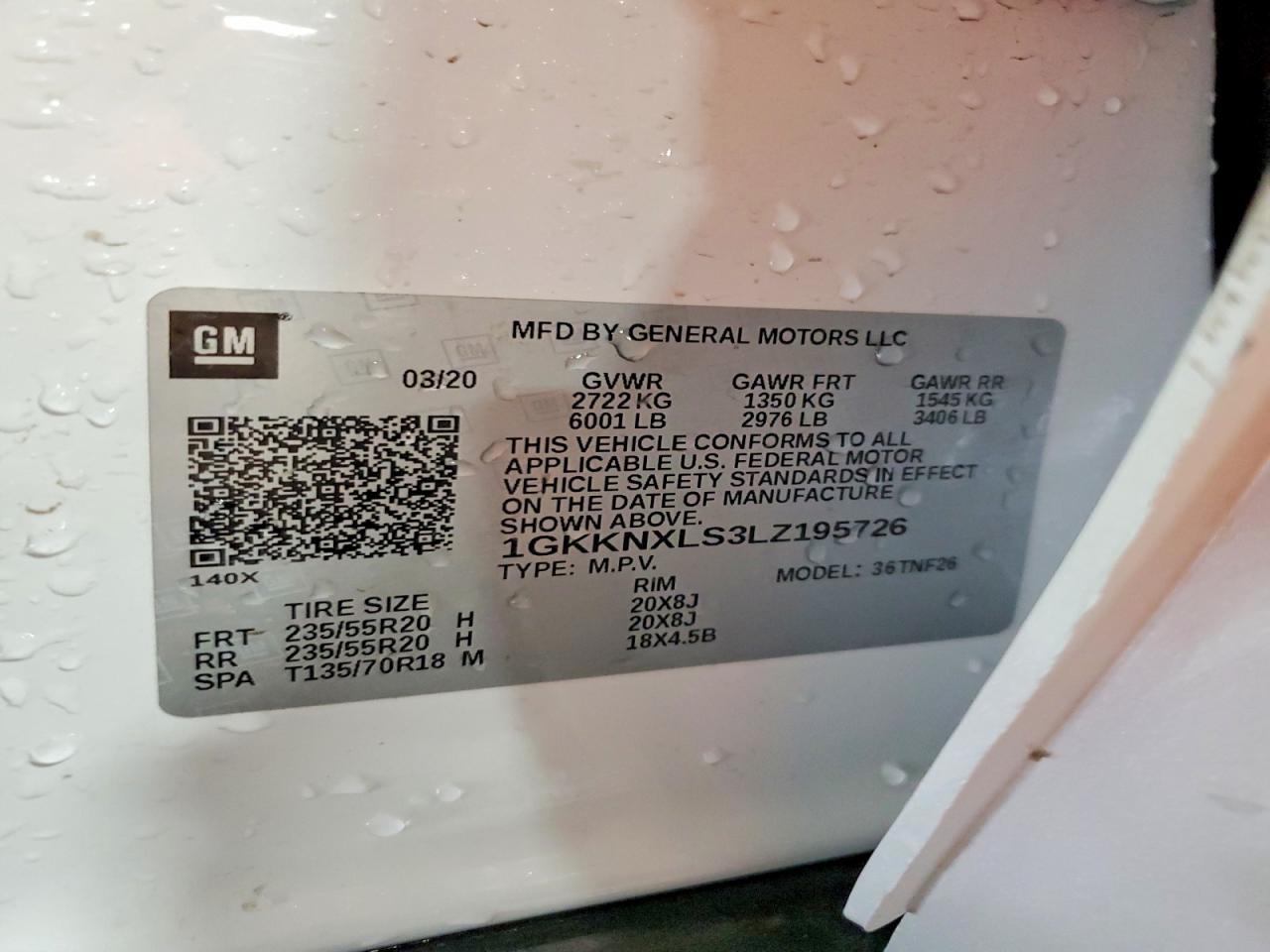 2020 Gmc Acadia Denali White vin: 1GKKNXLS3LZ195726
