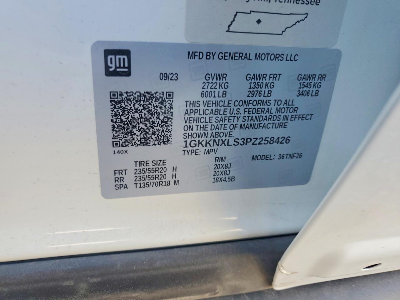 2023 Gmc Acadia Denali White vin: 1GKKNXLS3PZ258426