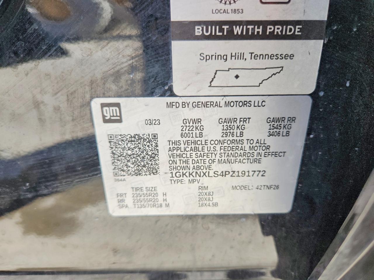 2023 Gmc Acadia Denali Black vin: 1GKKNXLS4PZ191772