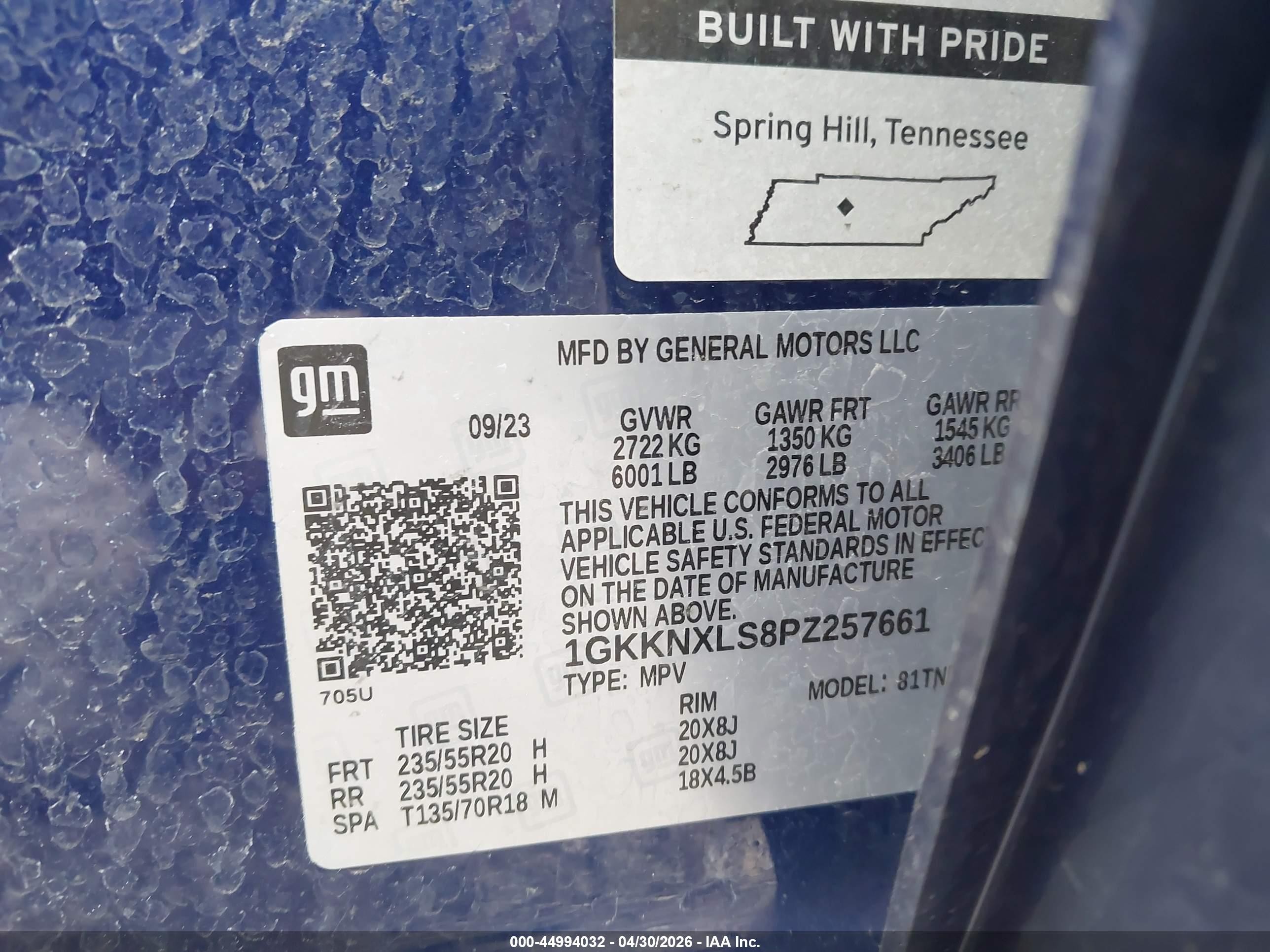 2023 Gmc Acadia Awd Denali Синий vin: 1GKKNXLS8PZ257661