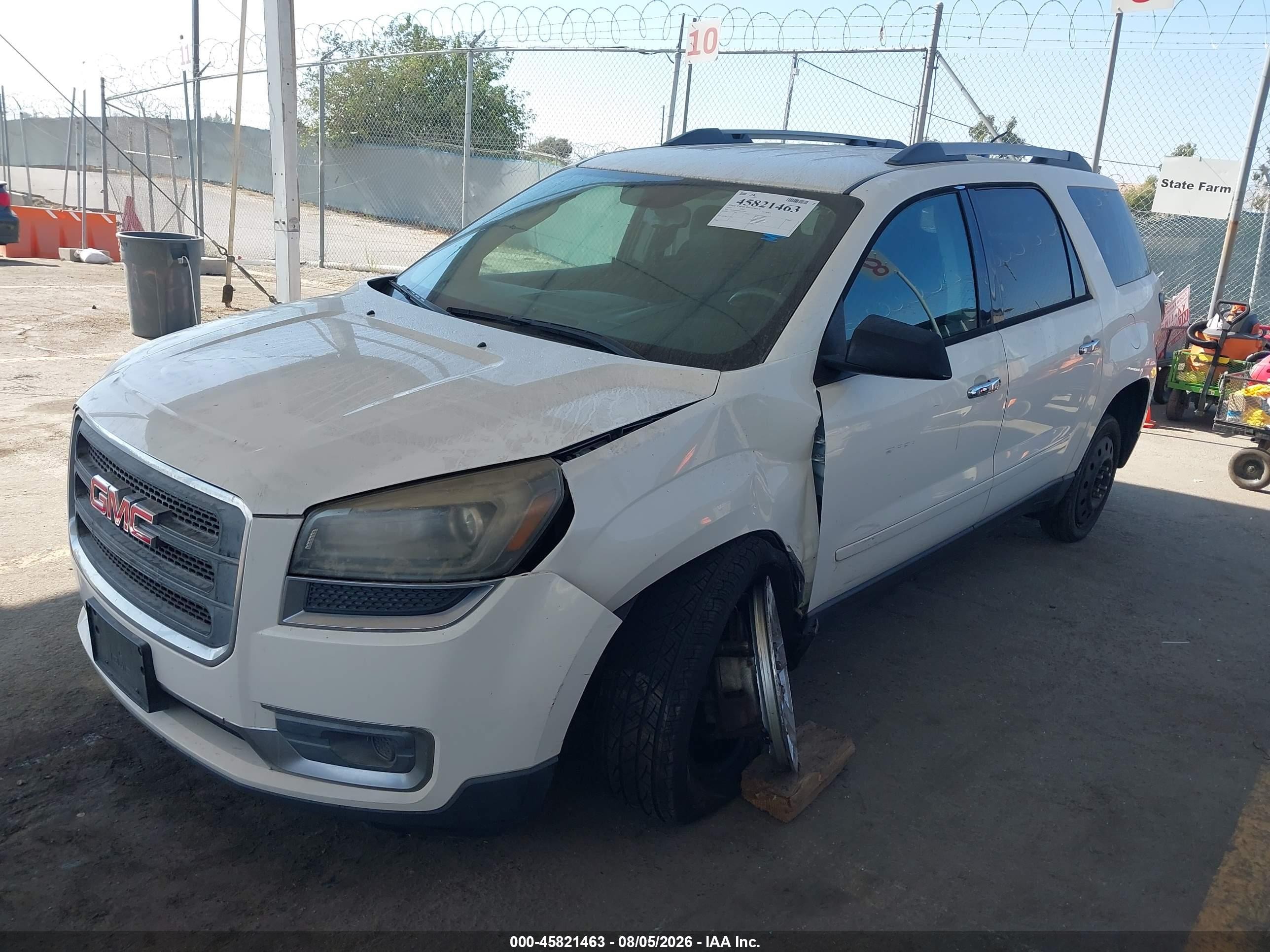 2014 Gmc Acadia Sle White vin: 1GKKRNED0EJ115405