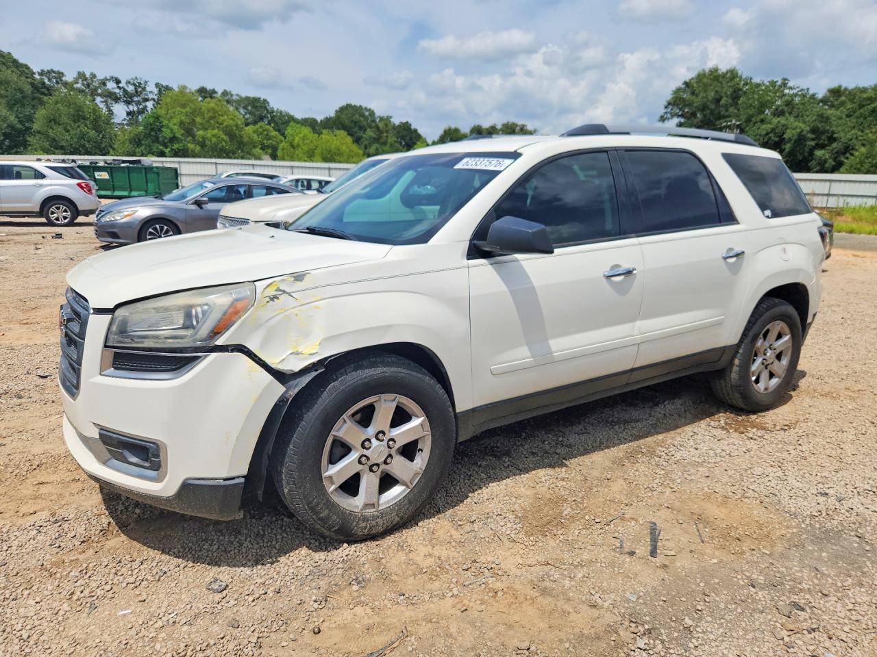 2014 Gmc Acadia Sle White vin: 1GKKRNED0EJ196499