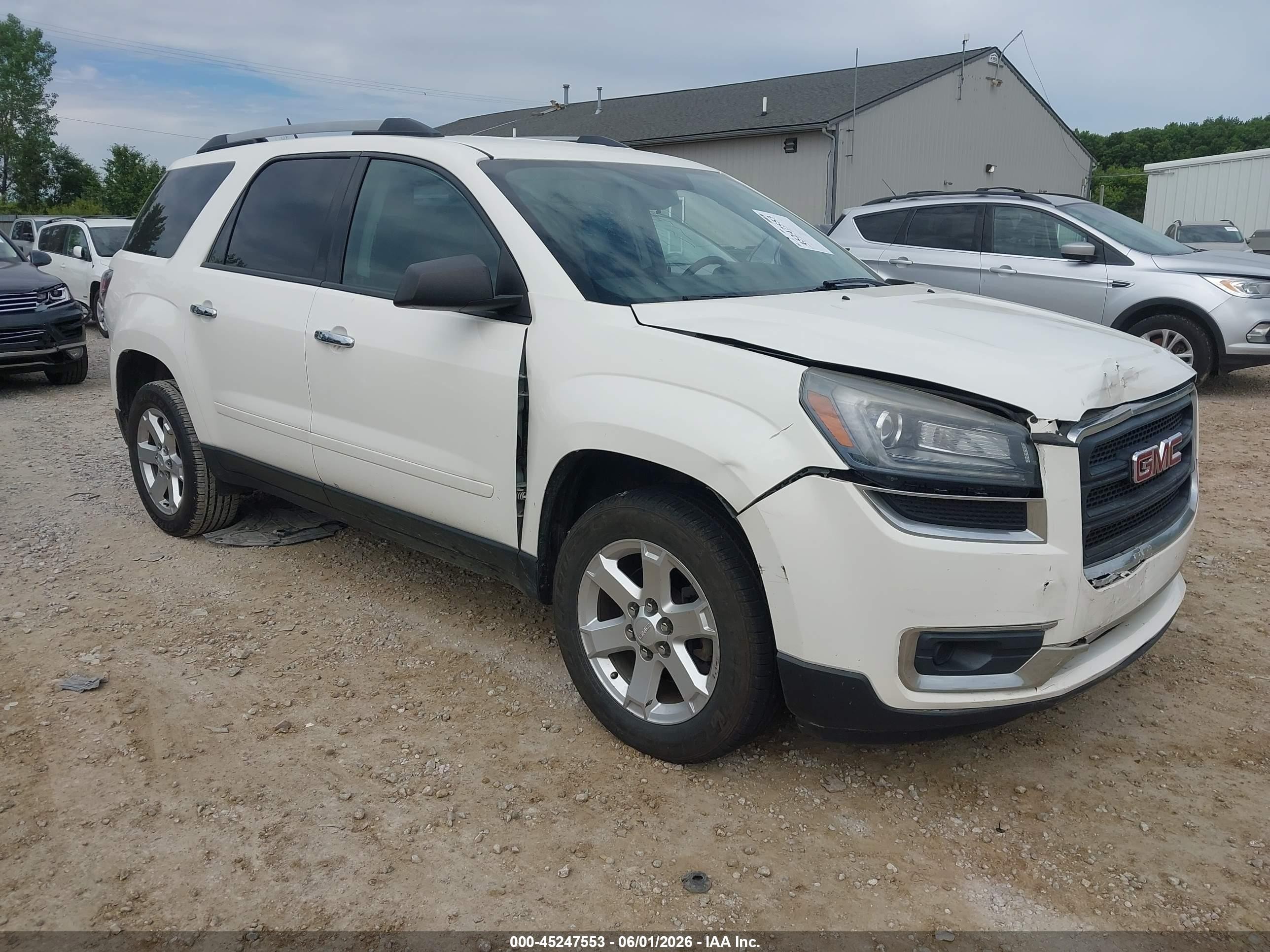 2015 Gmc Acadia Sle-1 White vin: 1GKKRNED0FJ129788