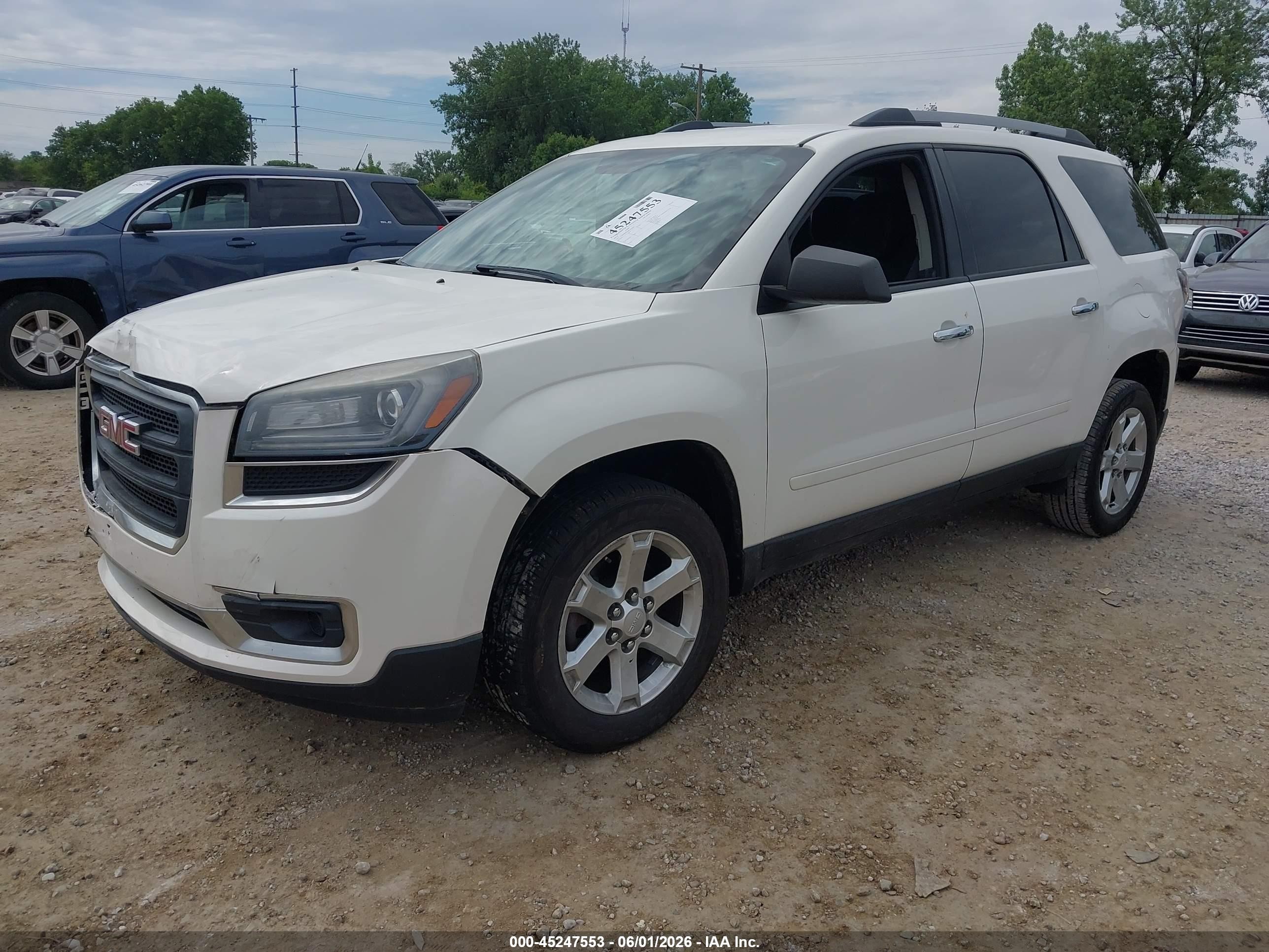 2015 Gmc Acadia Sle-1 White vin: 1GKKRNED0FJ129788