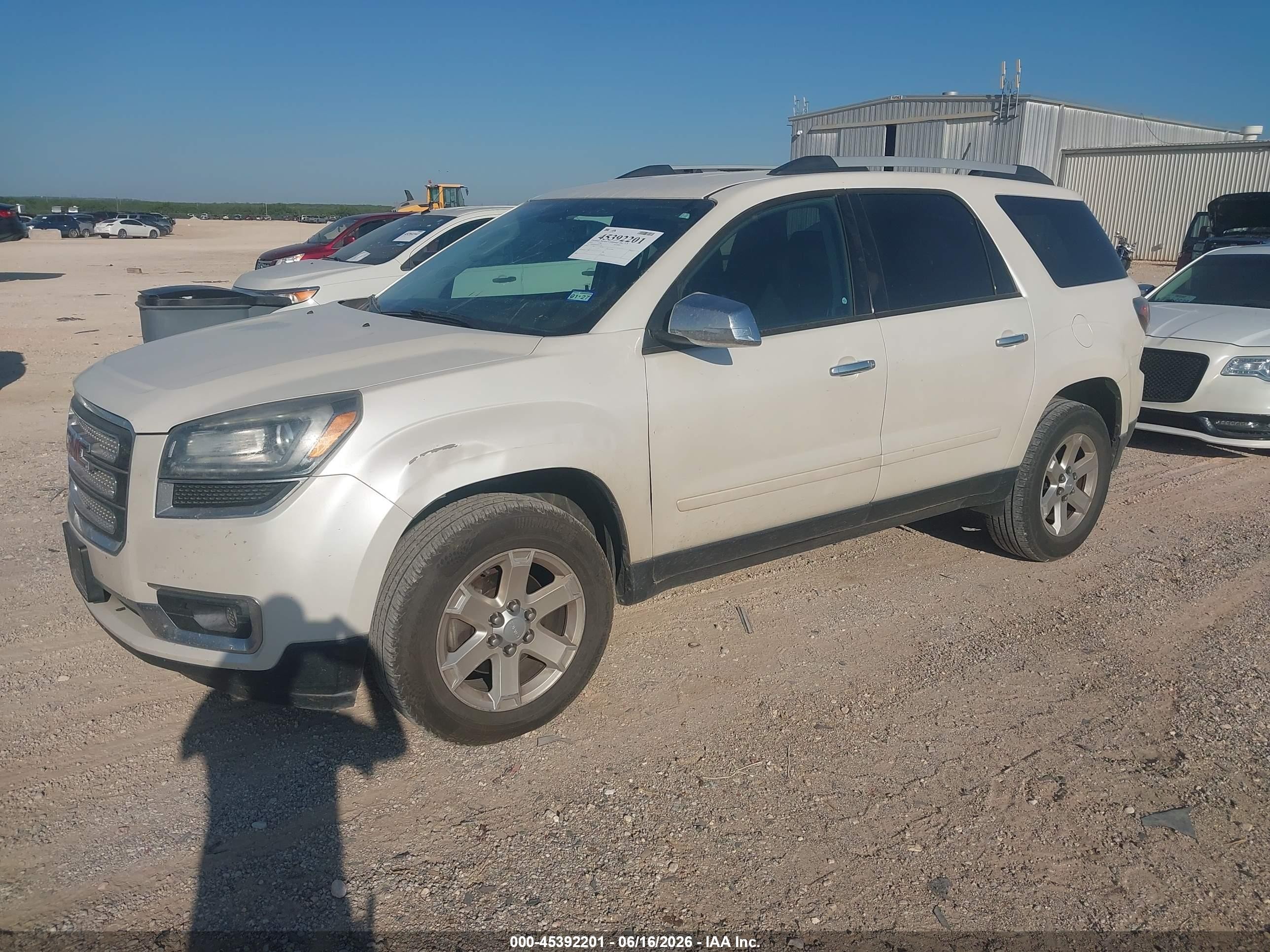 2015 Gmc Acadia Sle-1 White vin: 1GKKRNED0FJ302709
