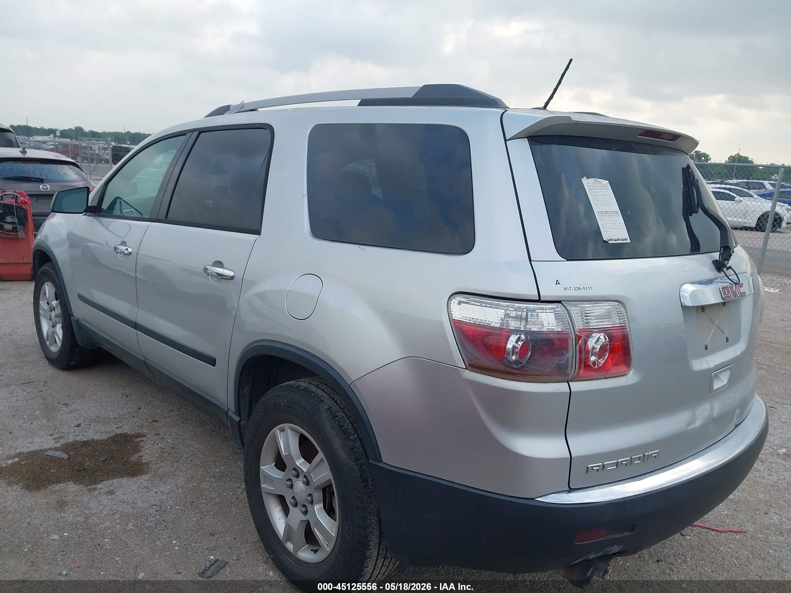 2011 Gmc Acadia Sl Silver vin: 1GKKRNED1BJ380975