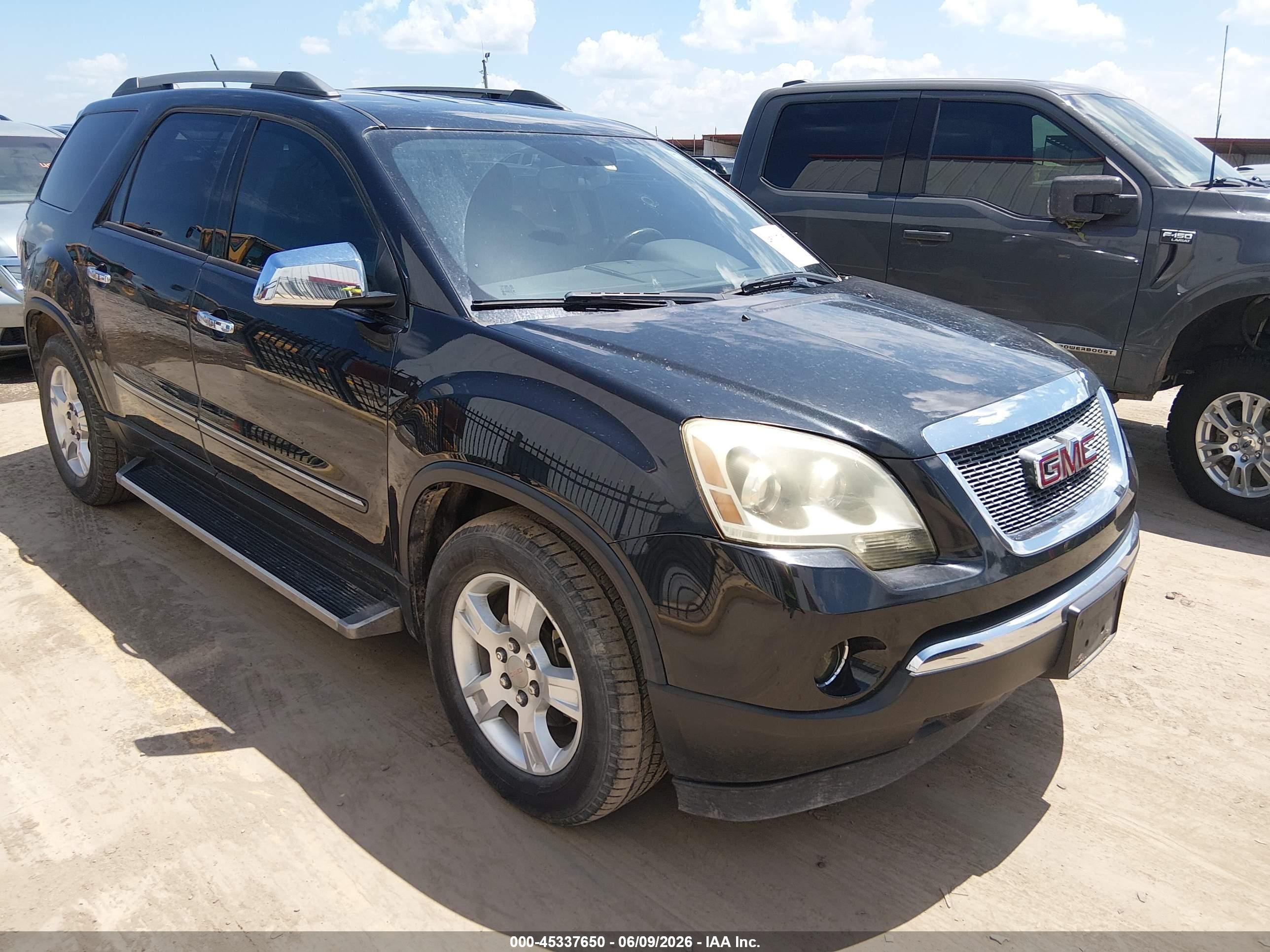 2012 Gmc Acadia Sl Black vin: 1GKKRNED1CJ384154