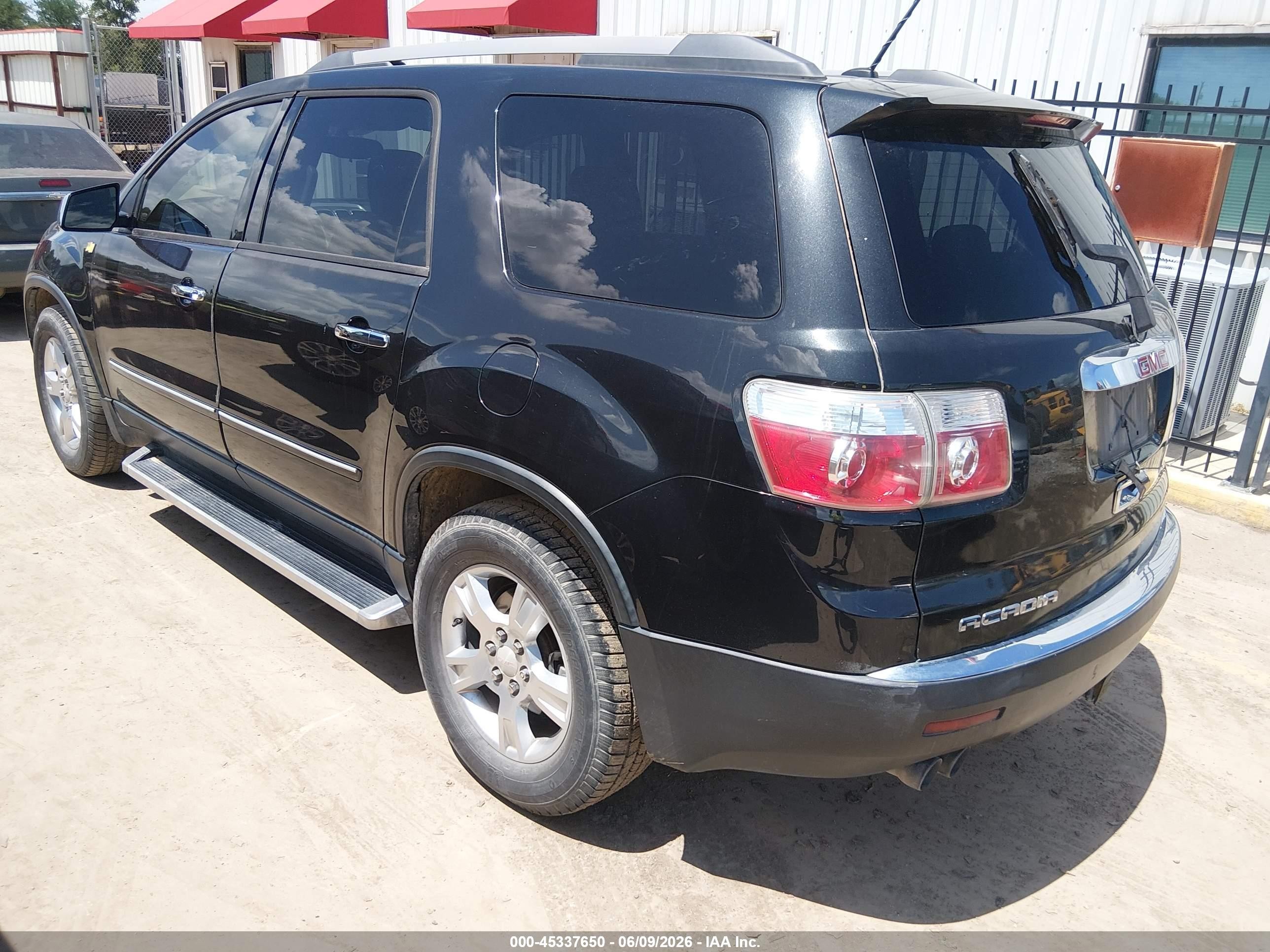 2012 Gmc Acadia Sl Black vin: 1GKKRNED1CJ384154