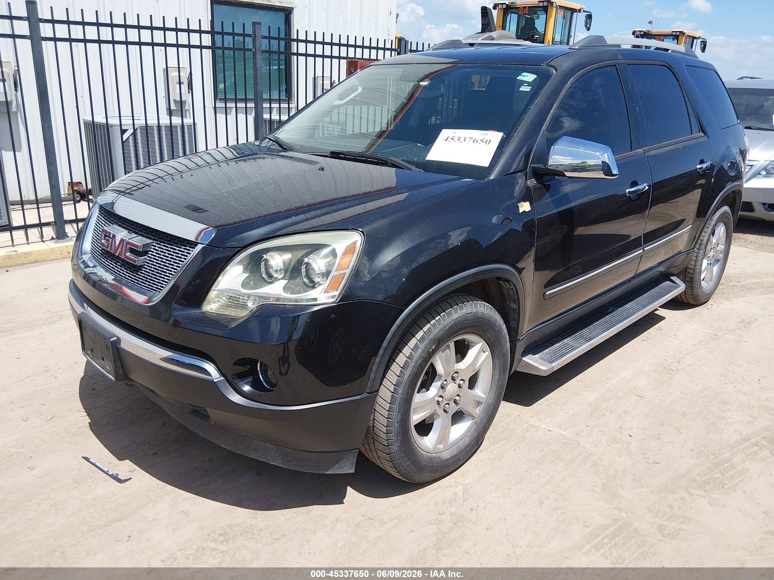 2012 Gmc Acadia Sl Black vin: 1GKKRNED1CJ384154