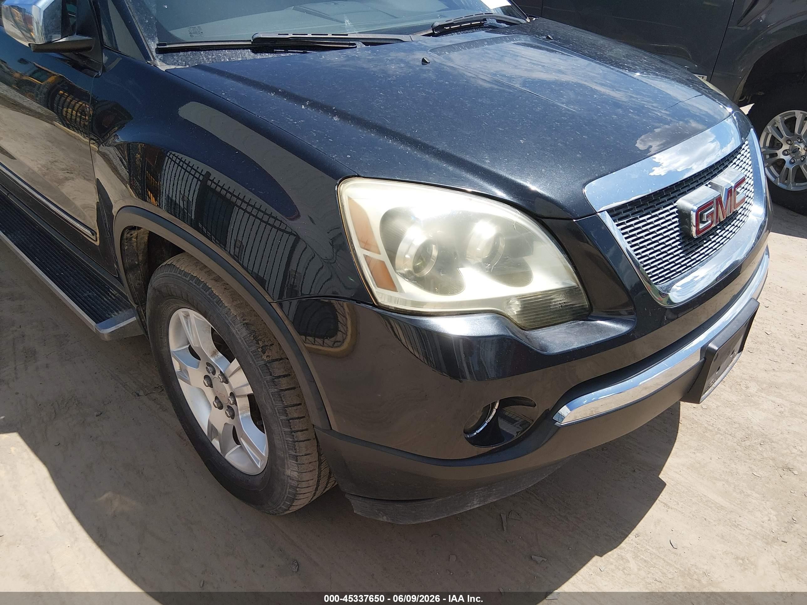 2012 Gmc Acadia Sl Black vin: 1GKKRNED1CJ384154