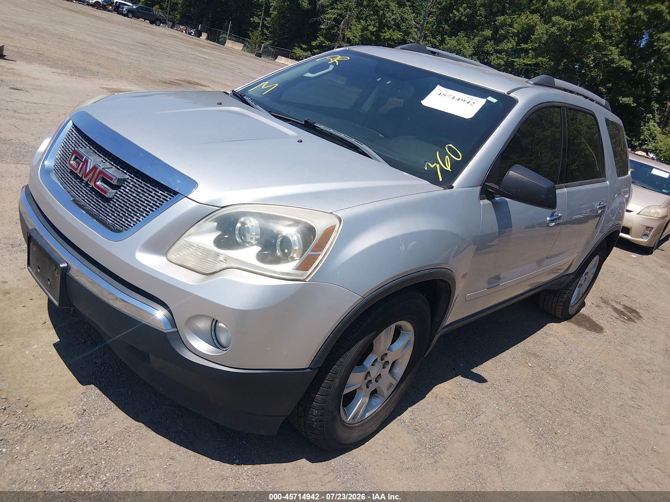 2012 Gmc Acadia Sl Silver vin: 1GKKRNED2CJ286315