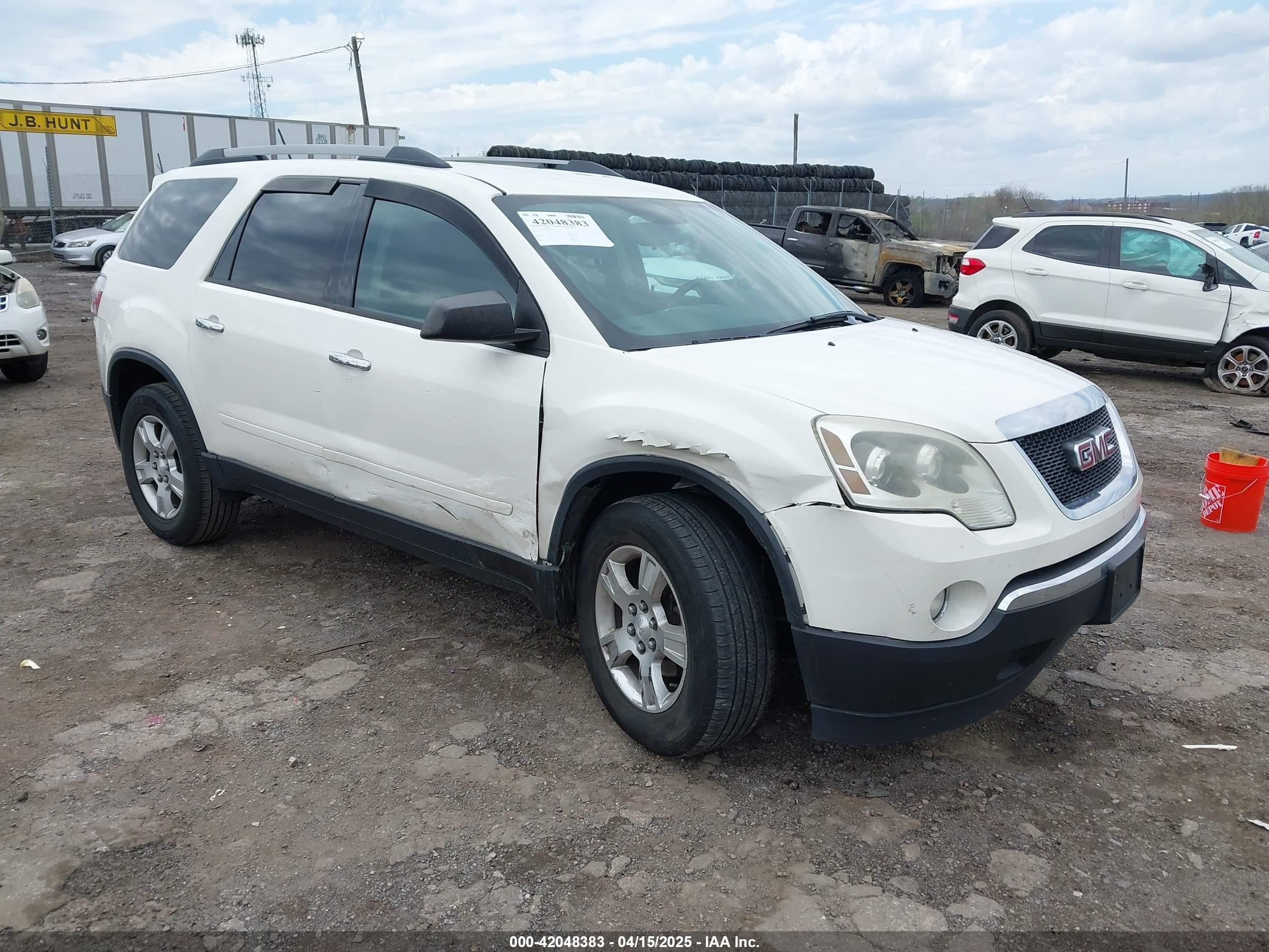 2012 Gmc Acadia Sl White vin: 1GKKRNED2CJ386706