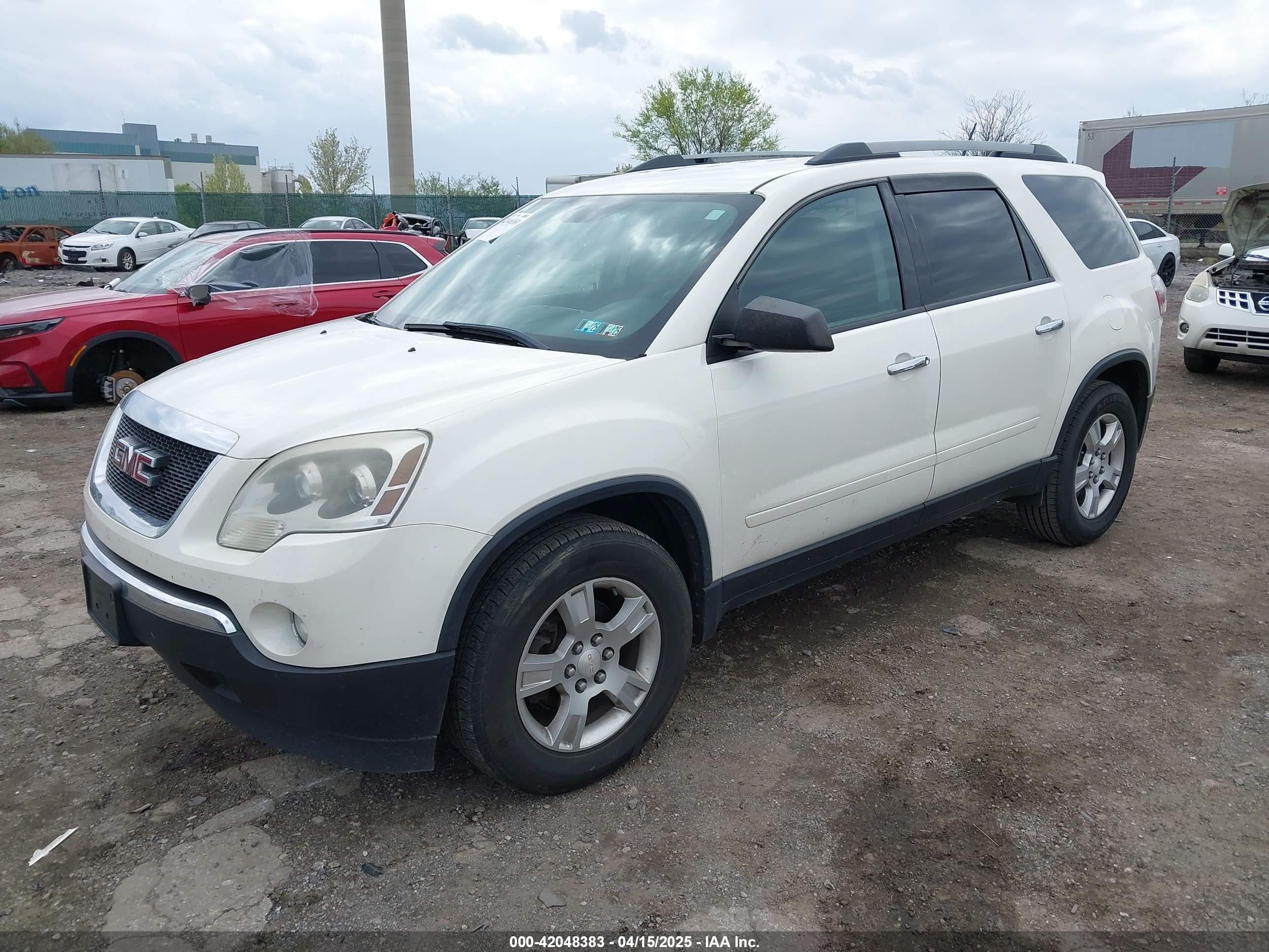 2012 Gmc Acadia Sl Белый vin: 1GKKRNED2CJ386706