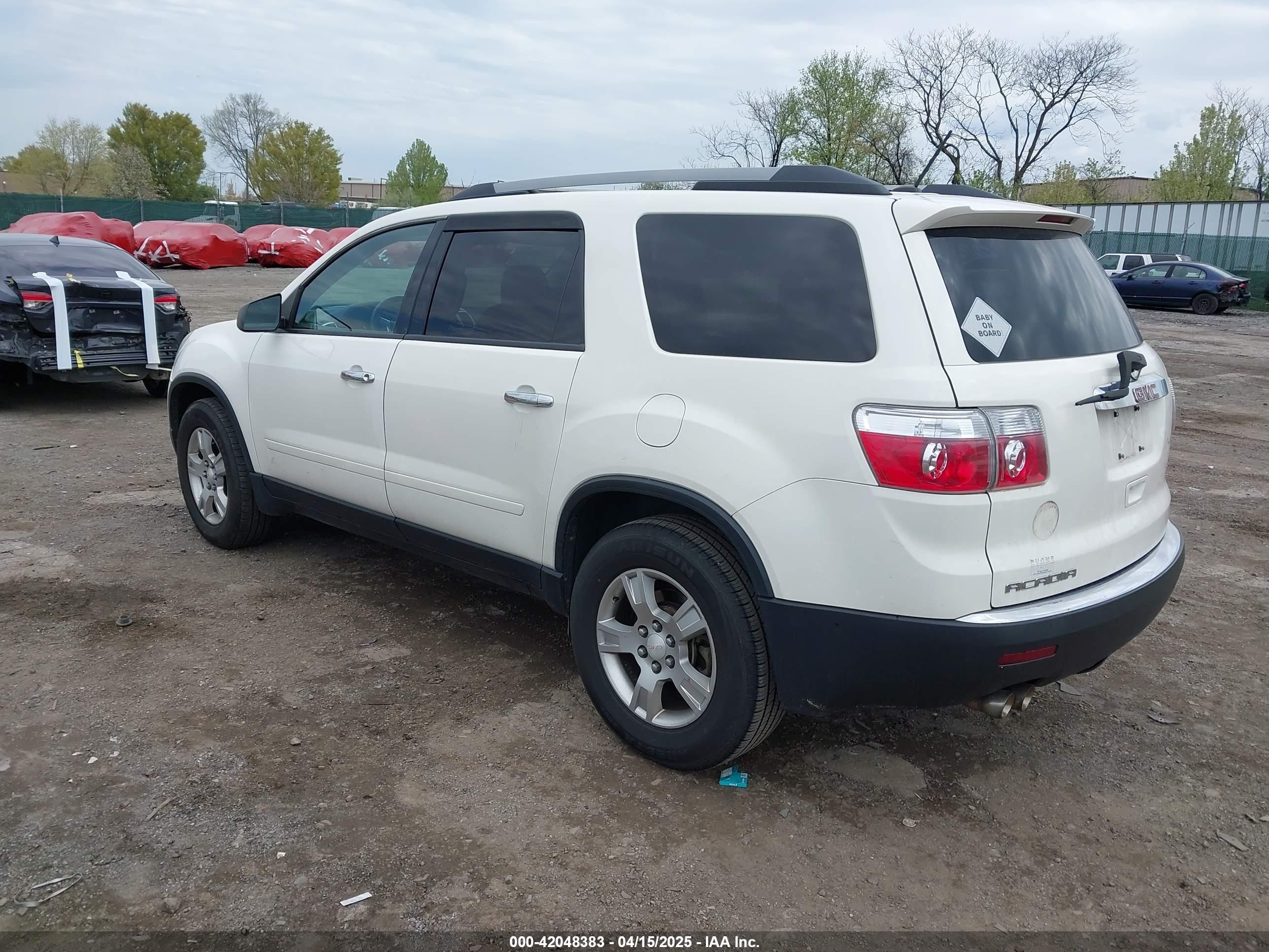 2012 Gmc Acadia Sl Белый vin: 1GKKRNED2CJ386706