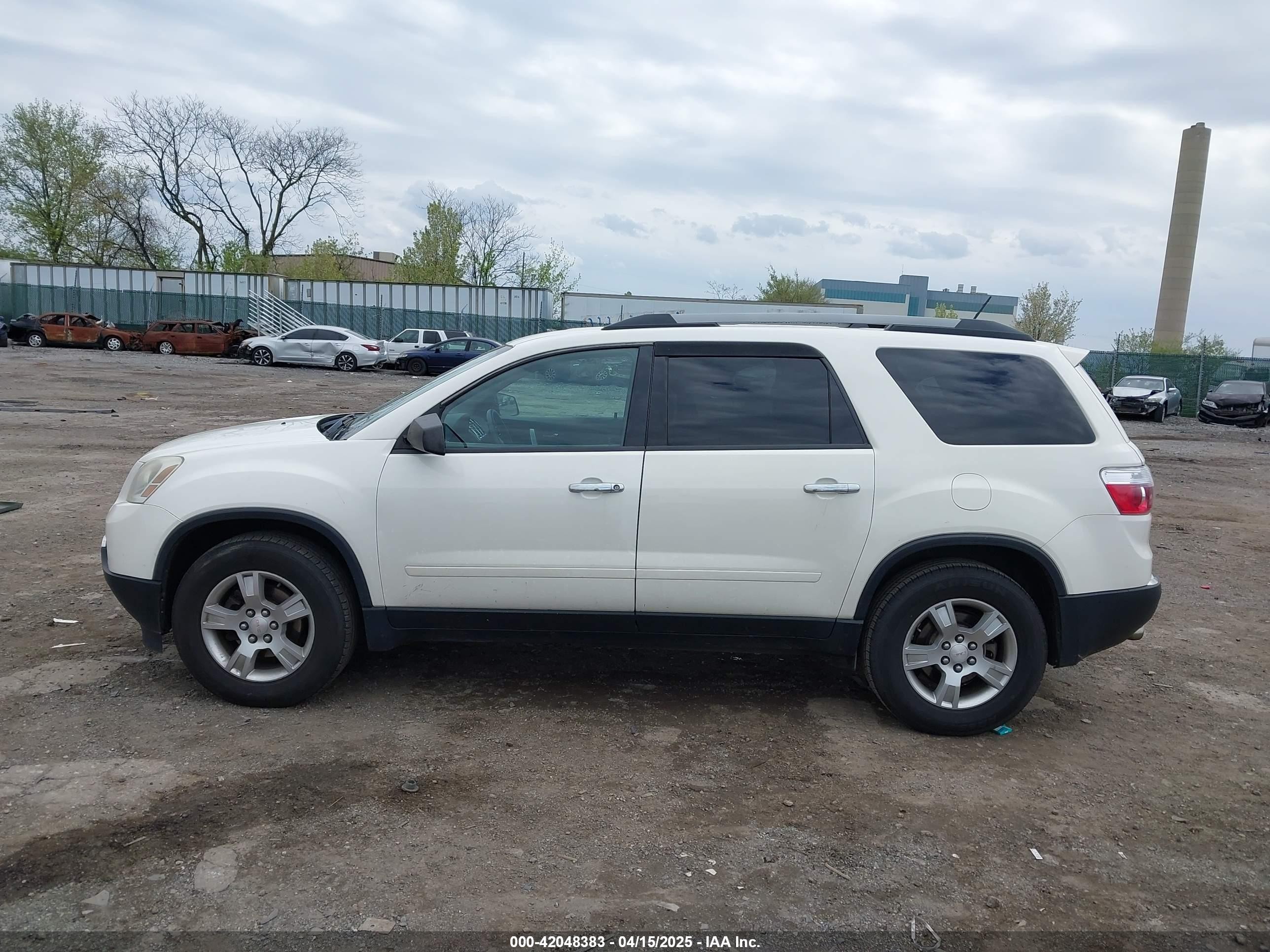 2012 Gmc Acadia Sl Белый vin: 1GKKRNED2CJ386706
