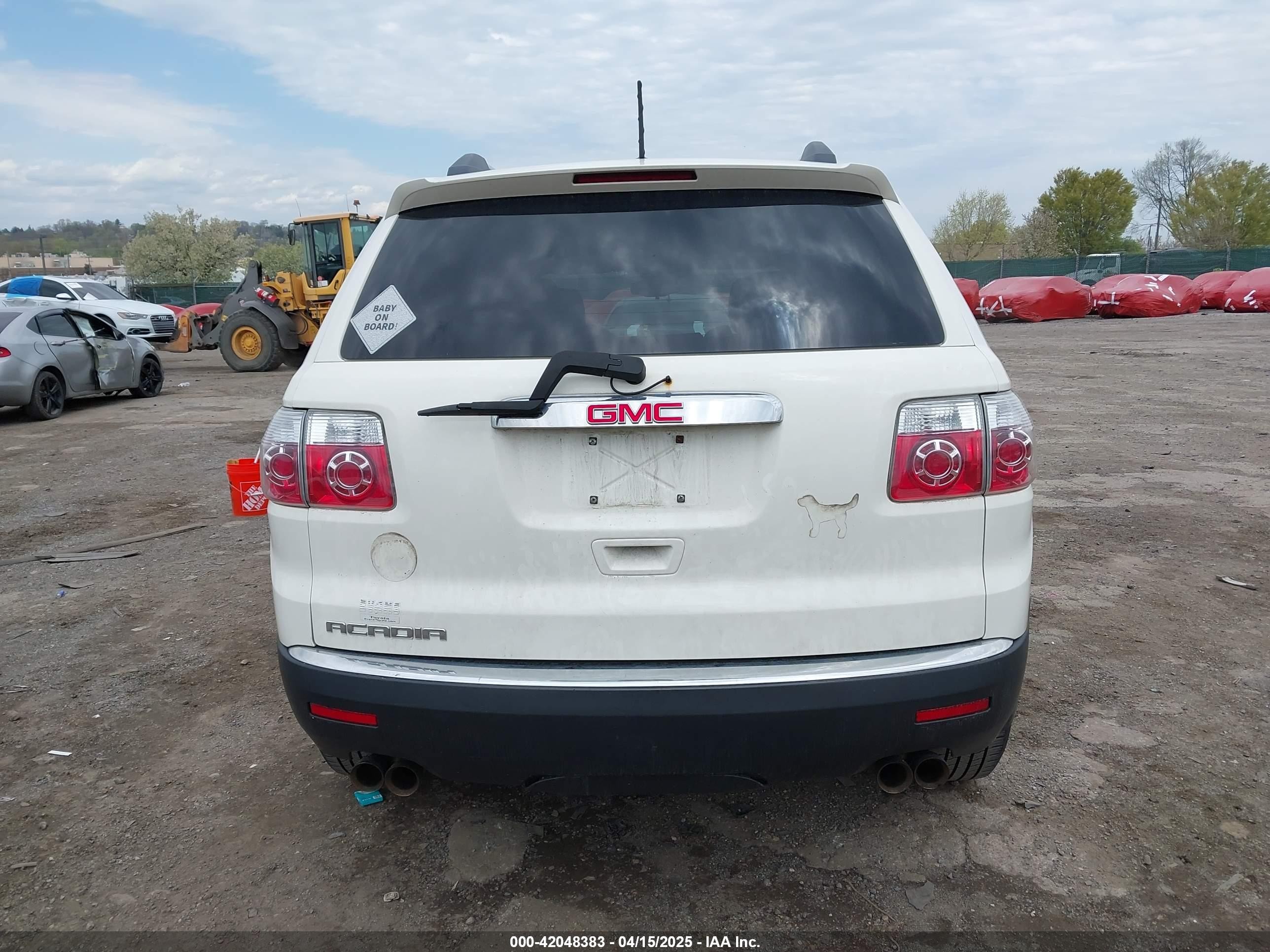 2012 Gmc Acadia Sl Белый vin: 1GKKRNED2CJ386706