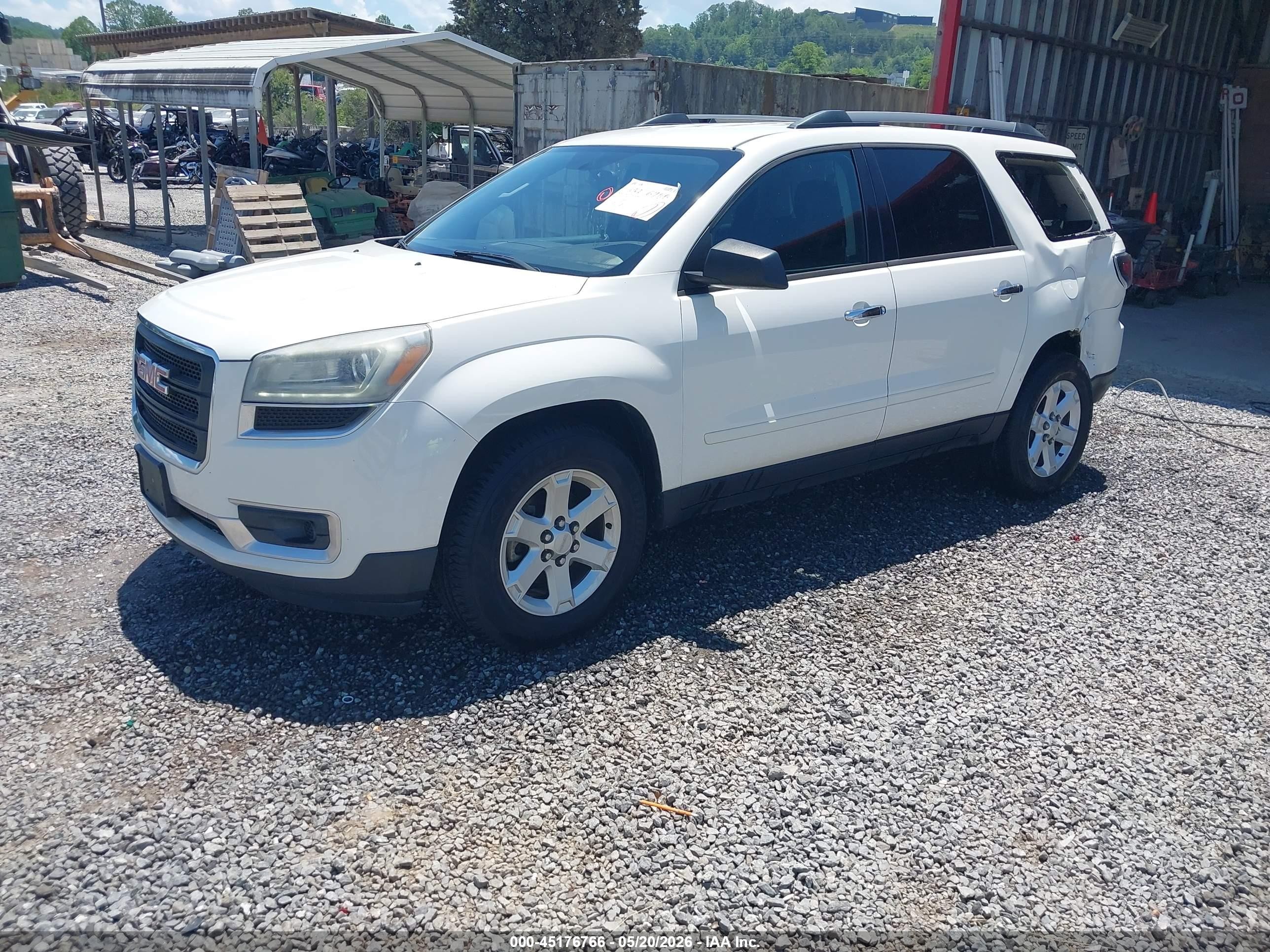 2013 Gmc Acadia Sle-1 White vin: 1GKKRNED2DJ174129