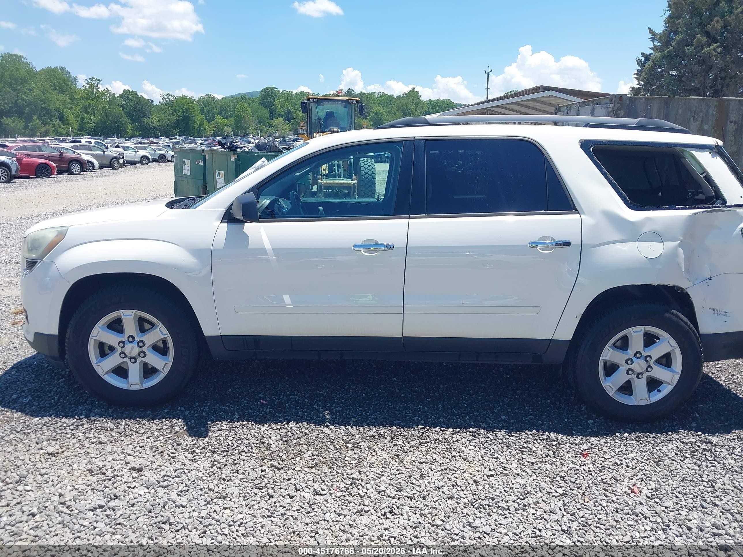2013 Gmc Acadia Sle-1 White vin: 1GKKRNED2DJ174129