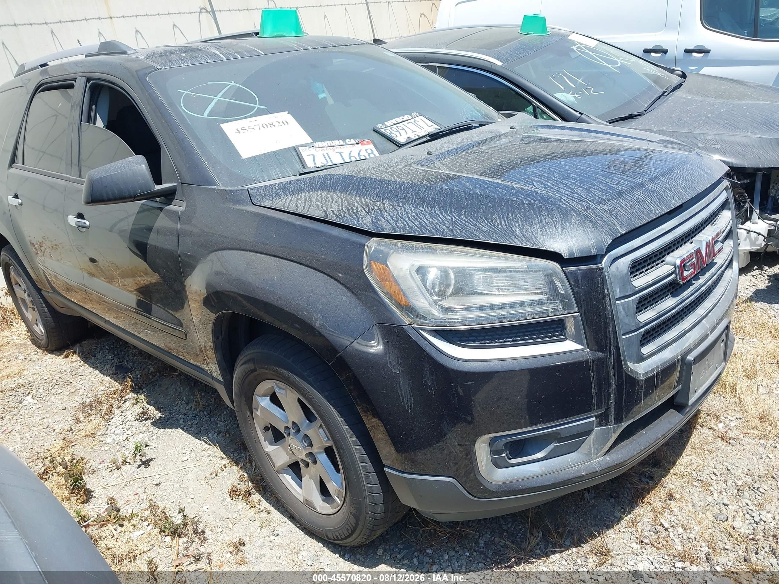 2015 Gmc Acadia Sle-1 Black vin: 1GKKRNED2FJ140842