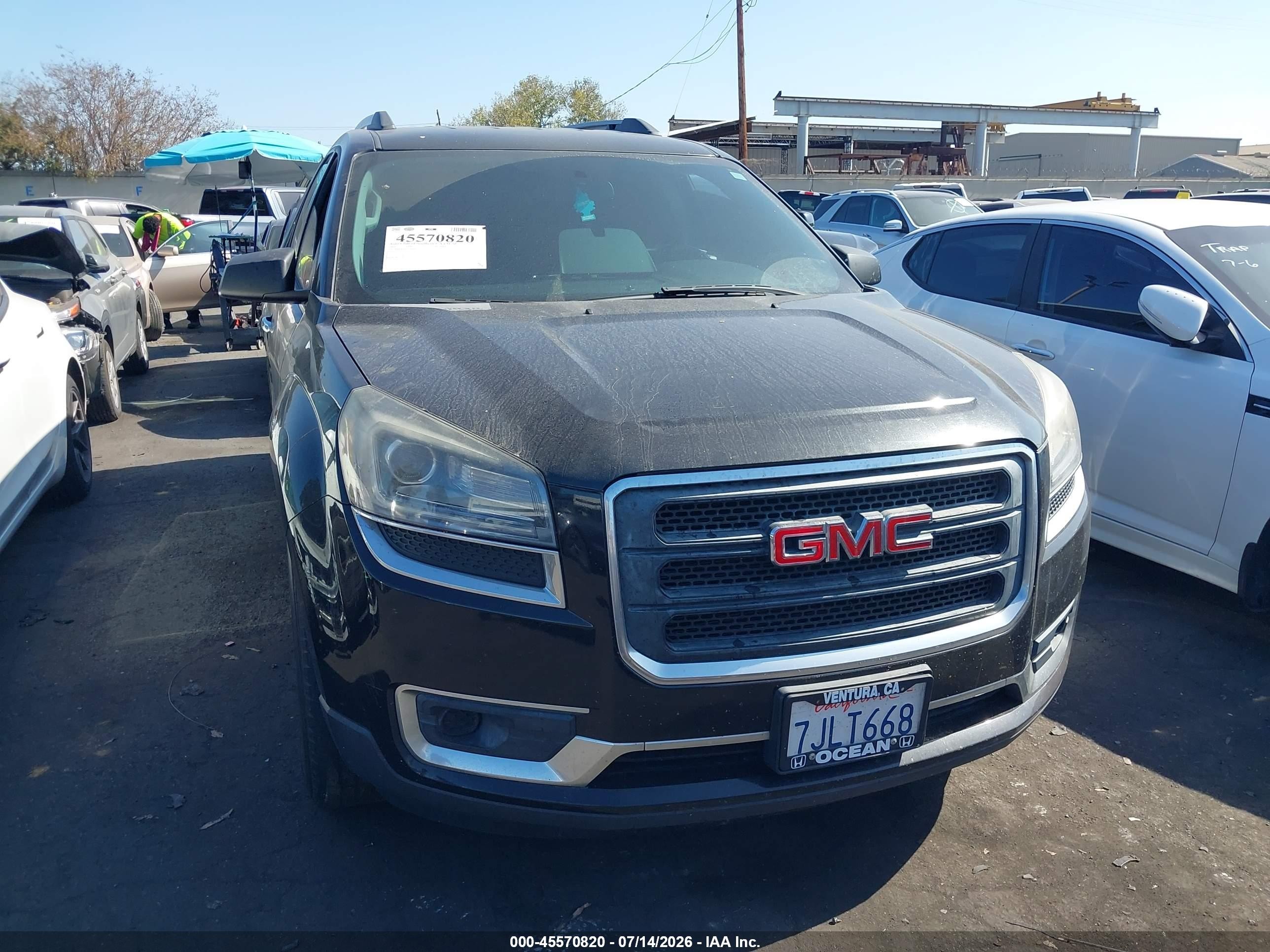 2015 Gmc Acadia Sle-1 Black vin: 1GKKRNED2FJ140842