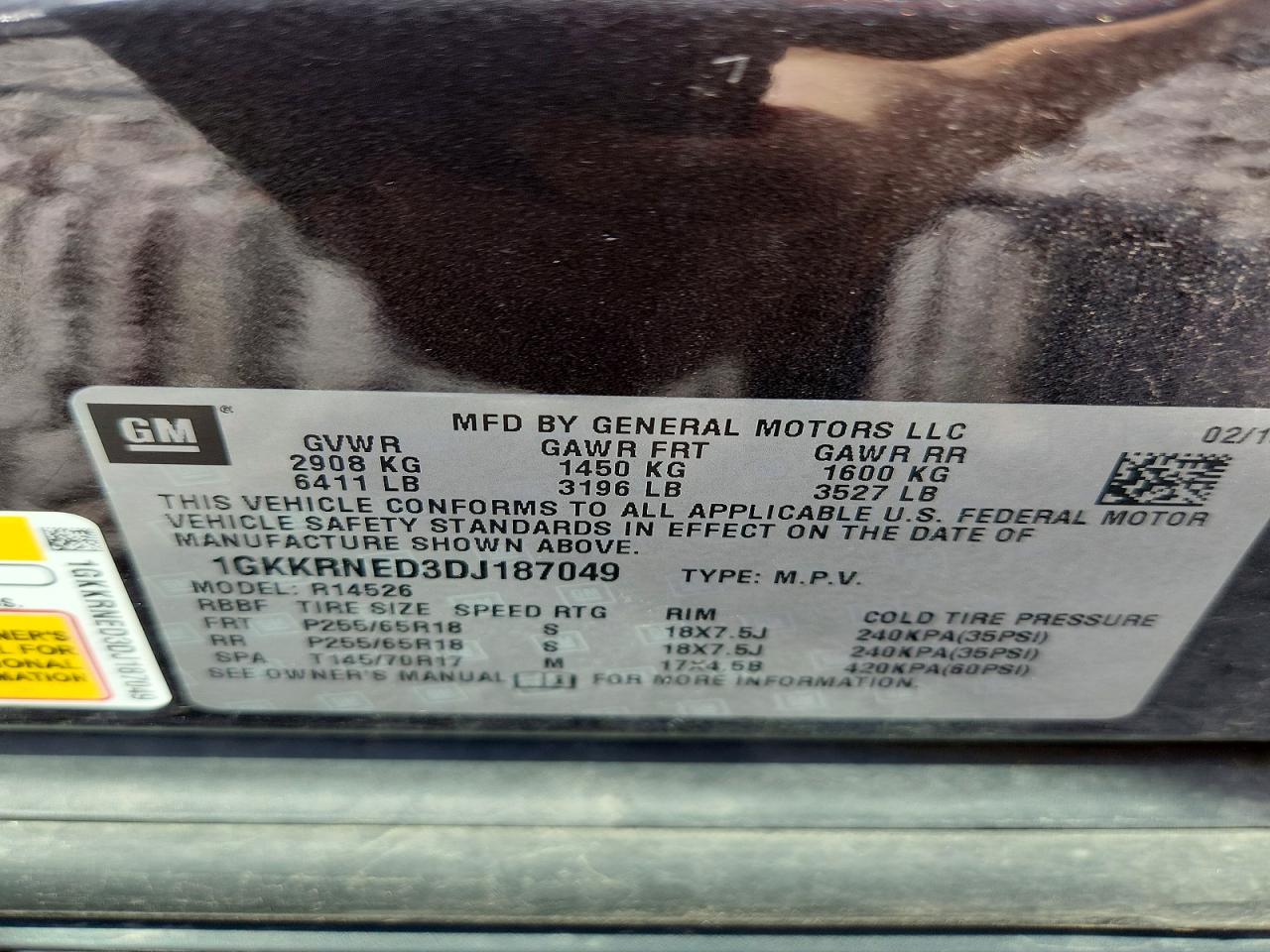 2013 Gmc Acadia Sle Charcoal vin: 1GKKRNED3DJ187049