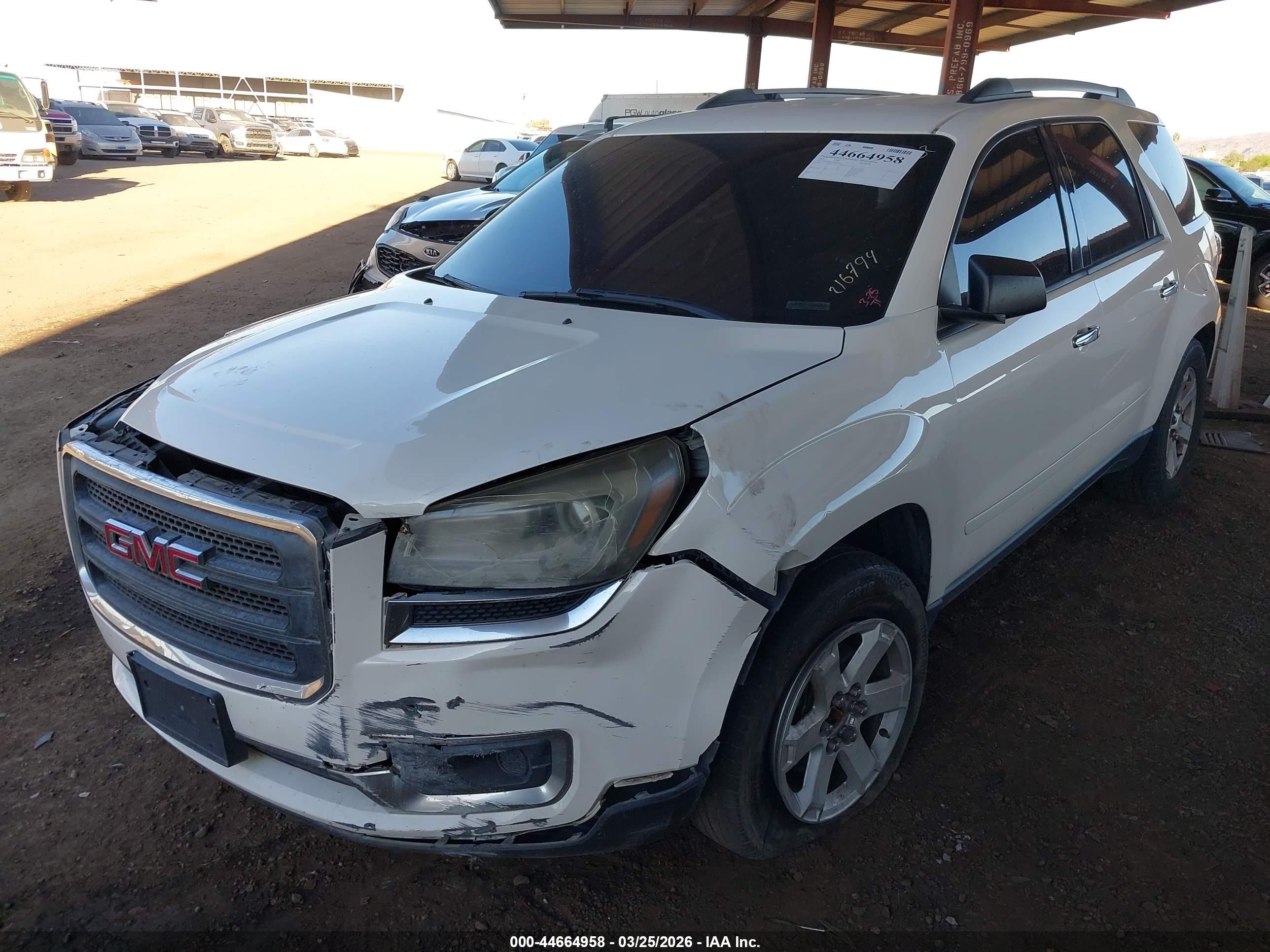 2015 Gmc Acadia Sle-1 White vin: 1GKKRNED3FJ216794