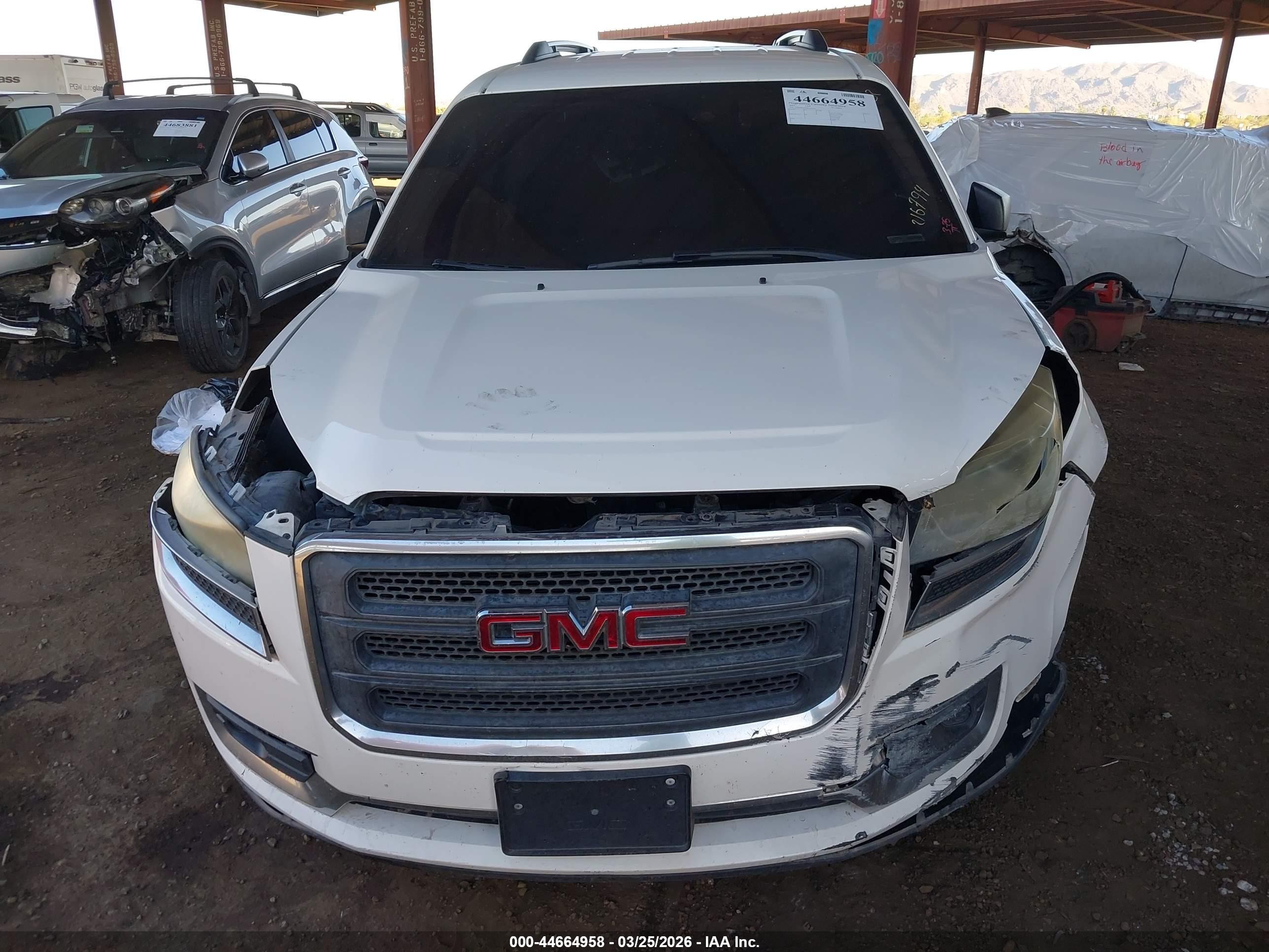 2015 Gmc Acadia Sle-1 White vin: 1GKKRNED3FJ216794