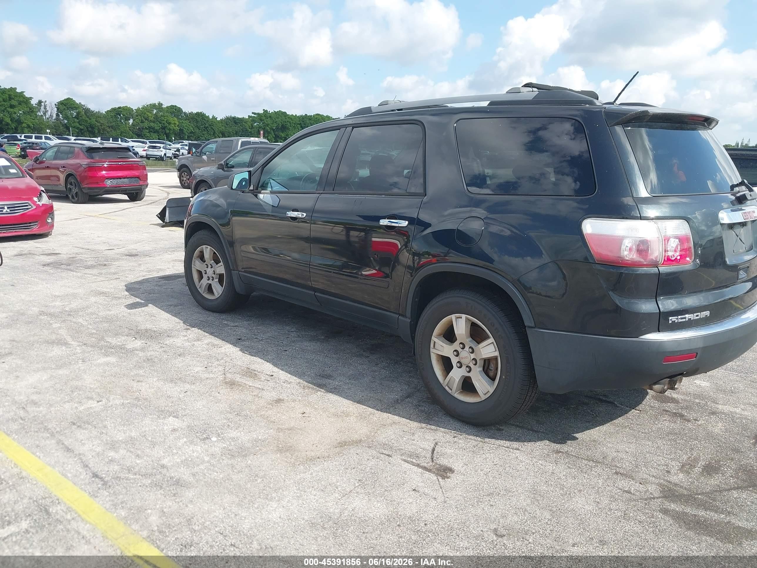 2012 Gmc Acadia Sl Black vin: 1GKKRNED5CJ414093