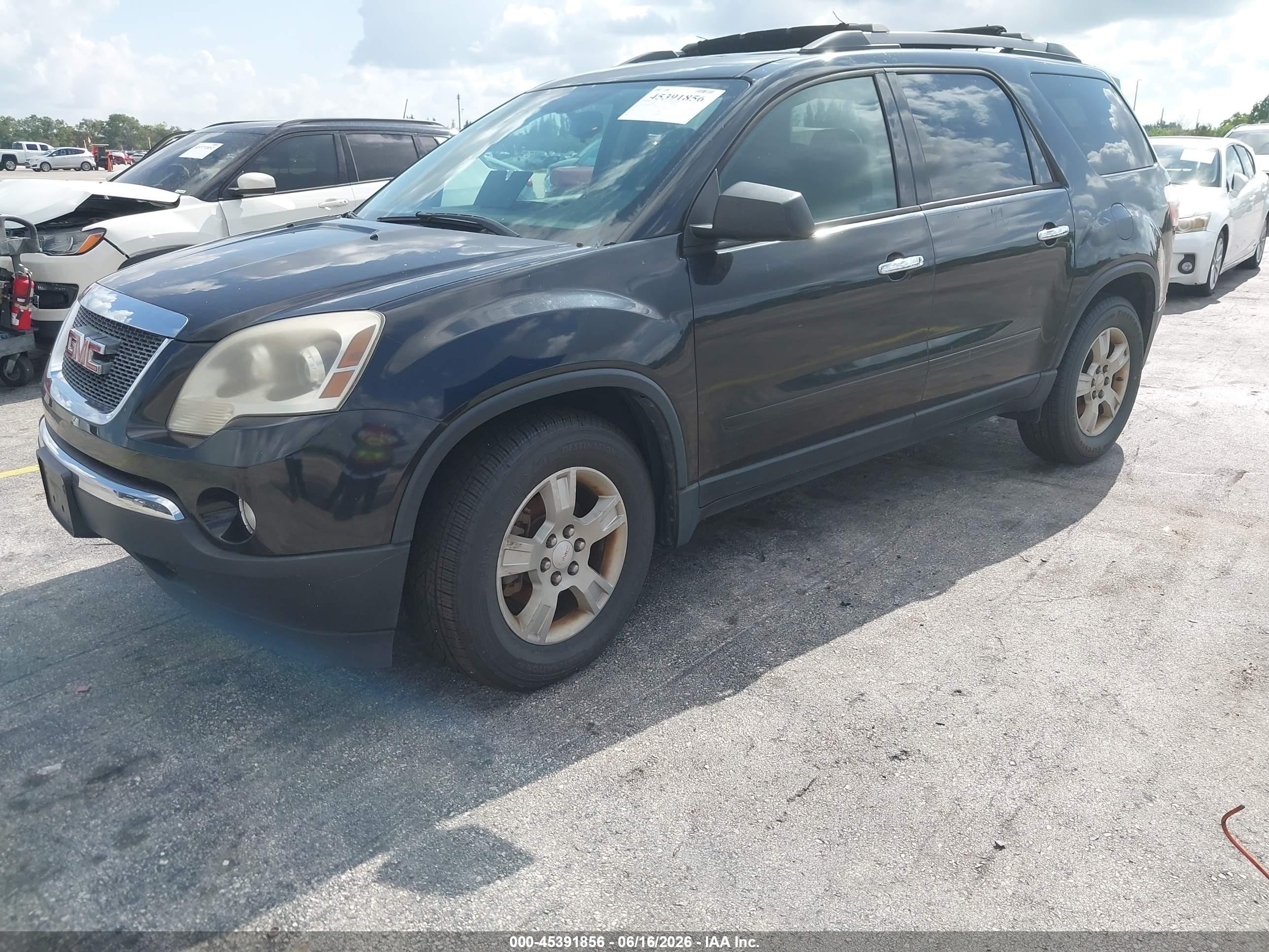 2012 Gmc Acadia Sl Black vin: 1GKKRNED5CJ414093