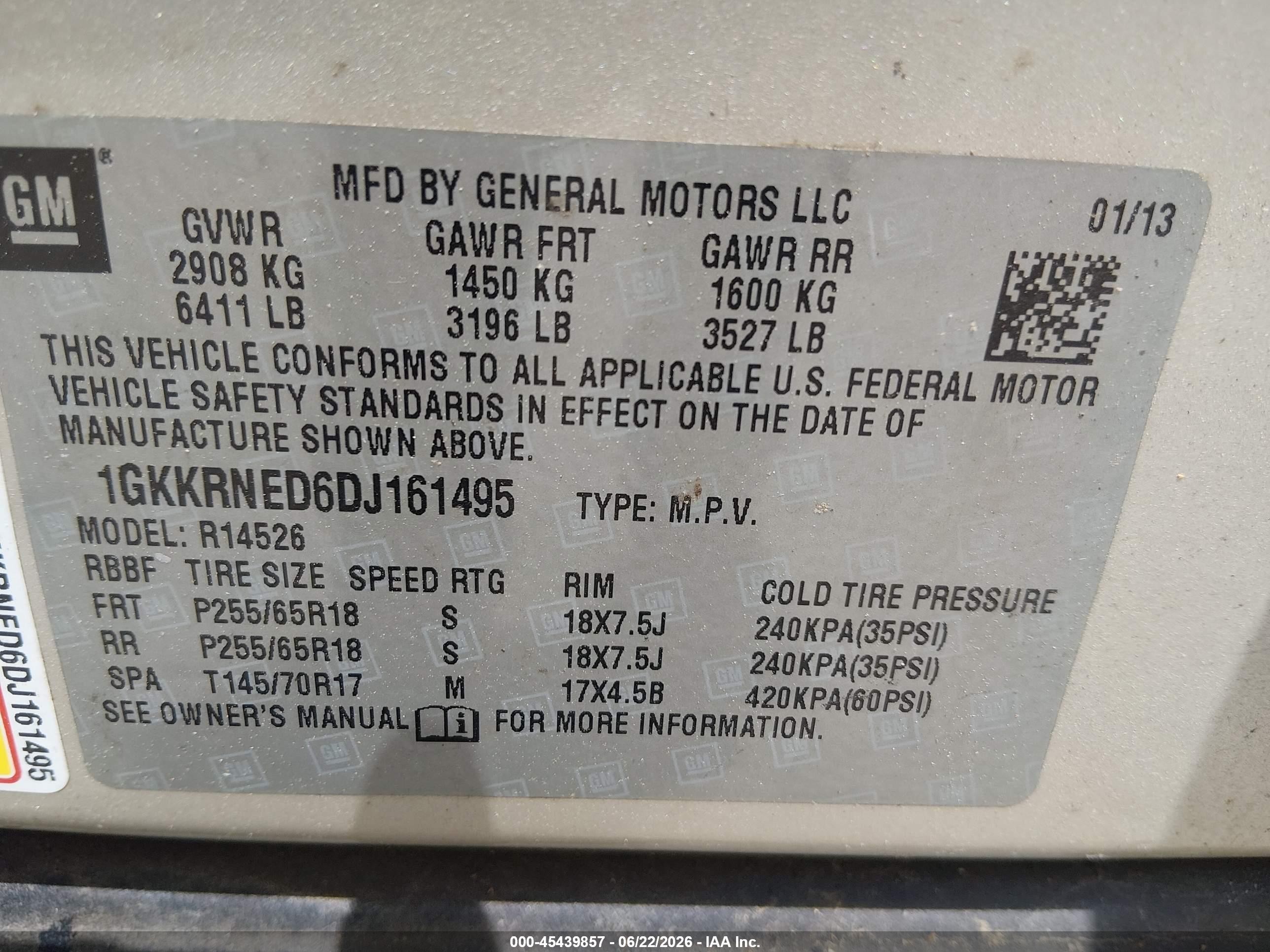 2013 Gmc Acadia Sle-1 Золотой vin: 1GKKRNED6DJ161495