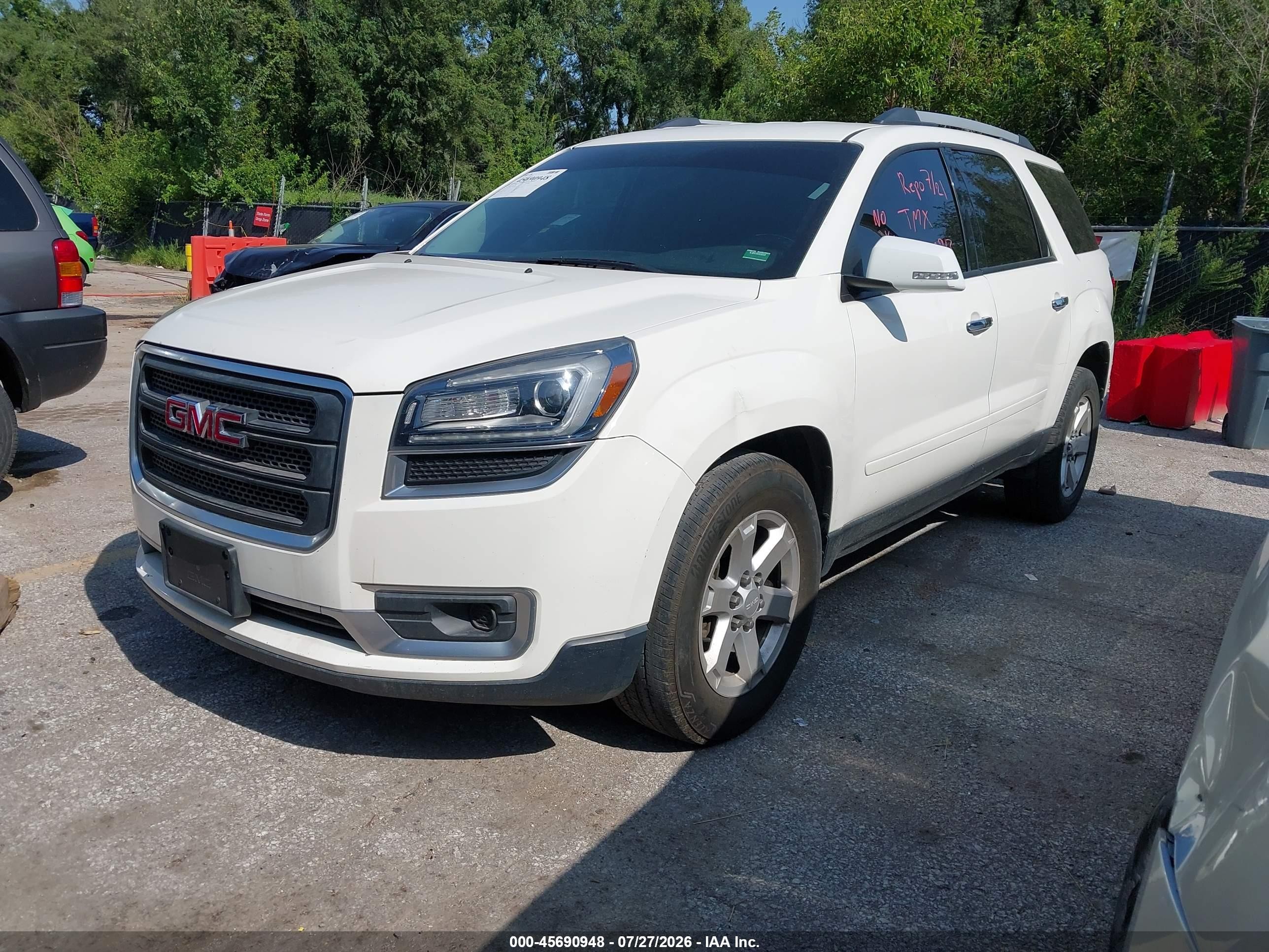2014 Gmc Acadia Sle-1 White vin: 1GKKRNED6EJ200913