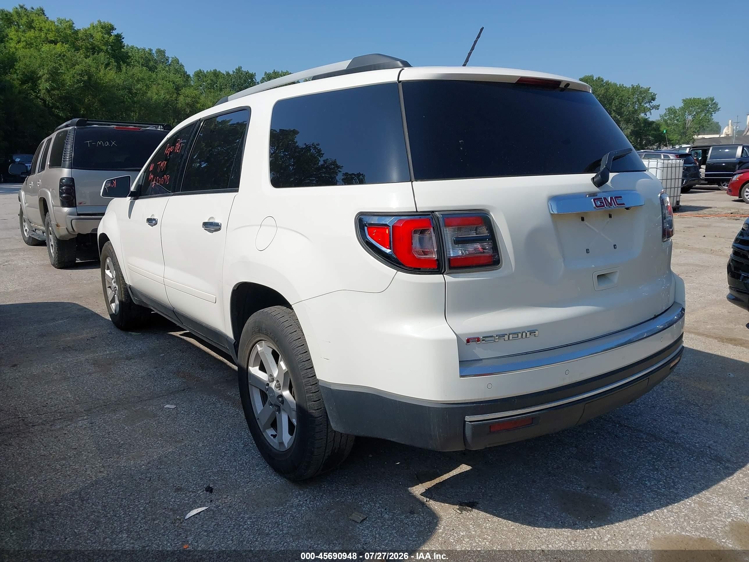 2014 Gmc Acadia Sle-1 White vin: 1GKKRNED6EJ200913