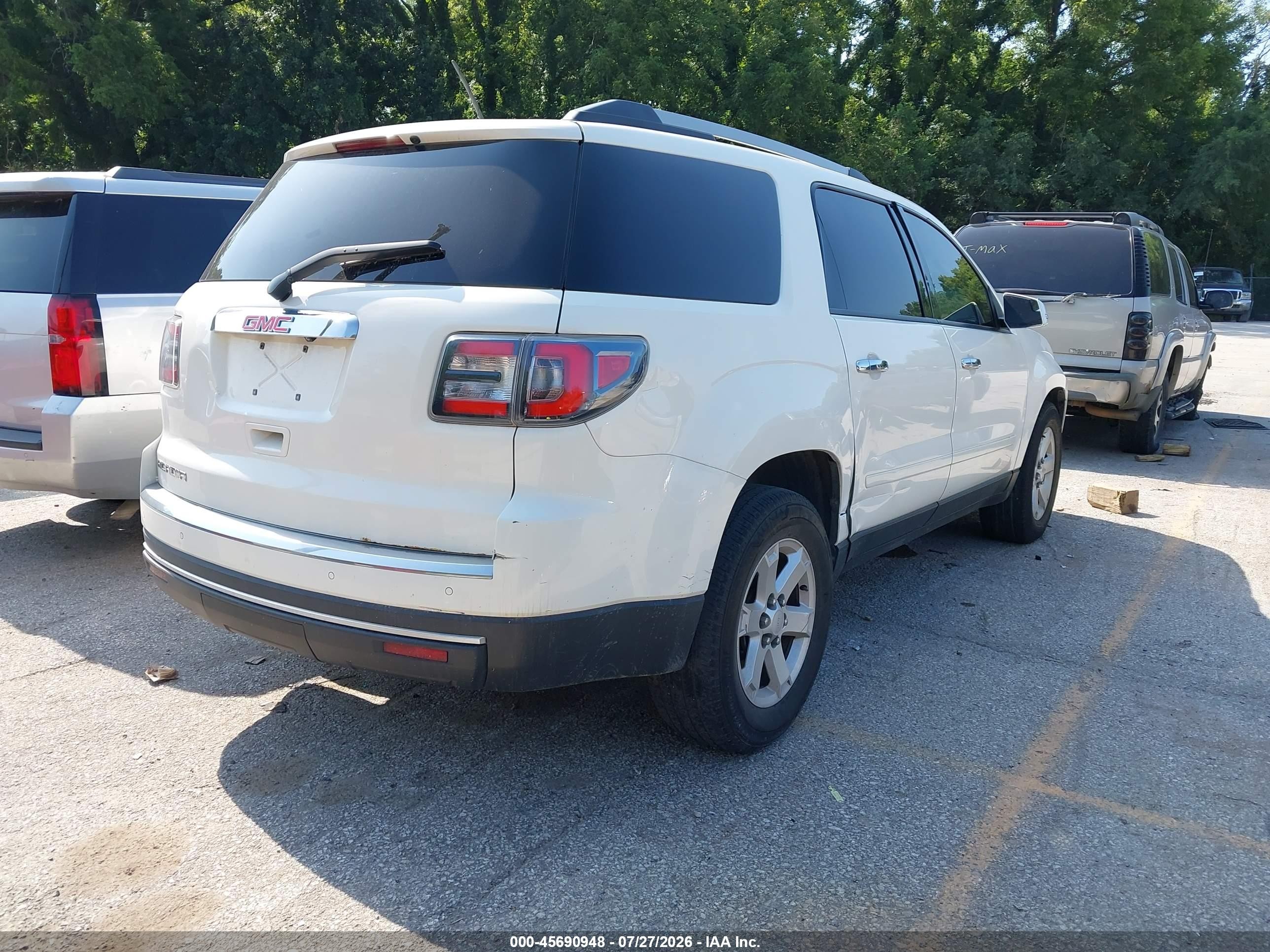 2014 Gmc Acadia Sle-1 White vin: 1GKKRNED6EJ200913
