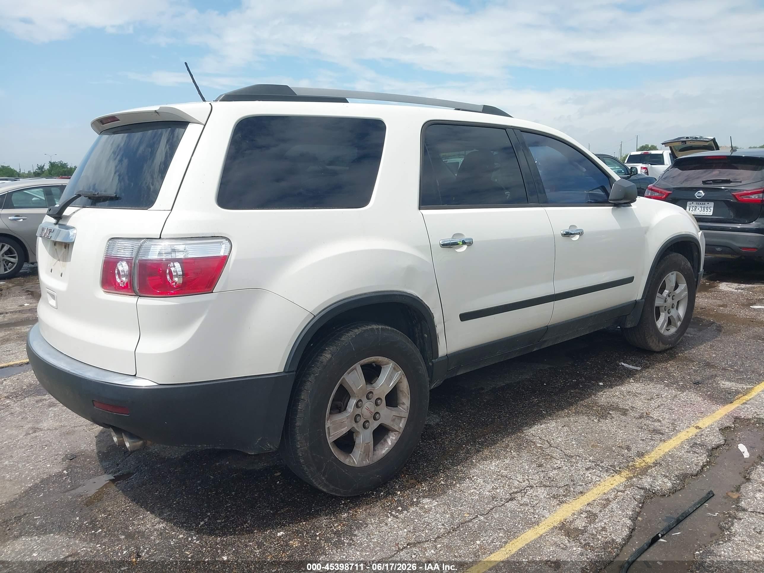 2011 Gmc Acadia Sl Black vin: 1GKKRNED8BJ367642