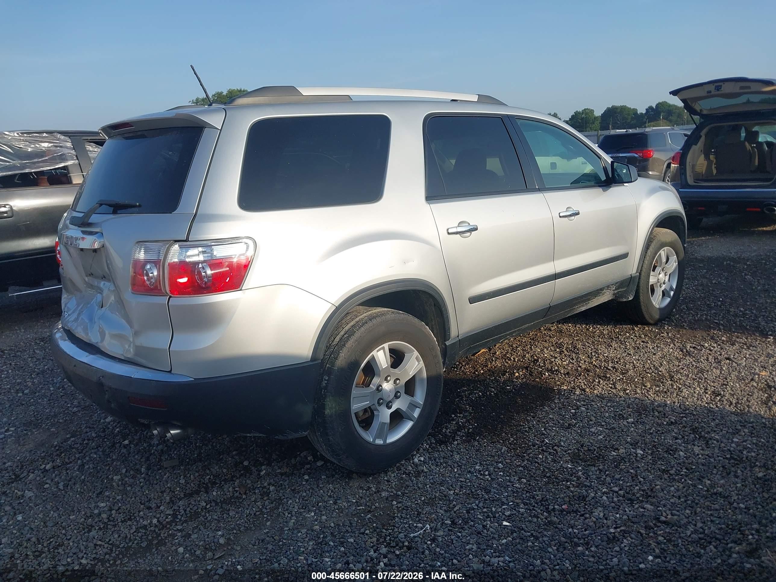 2011 Gmc Acadia Sl Silver vin: 1GKKRNED9BJ281160