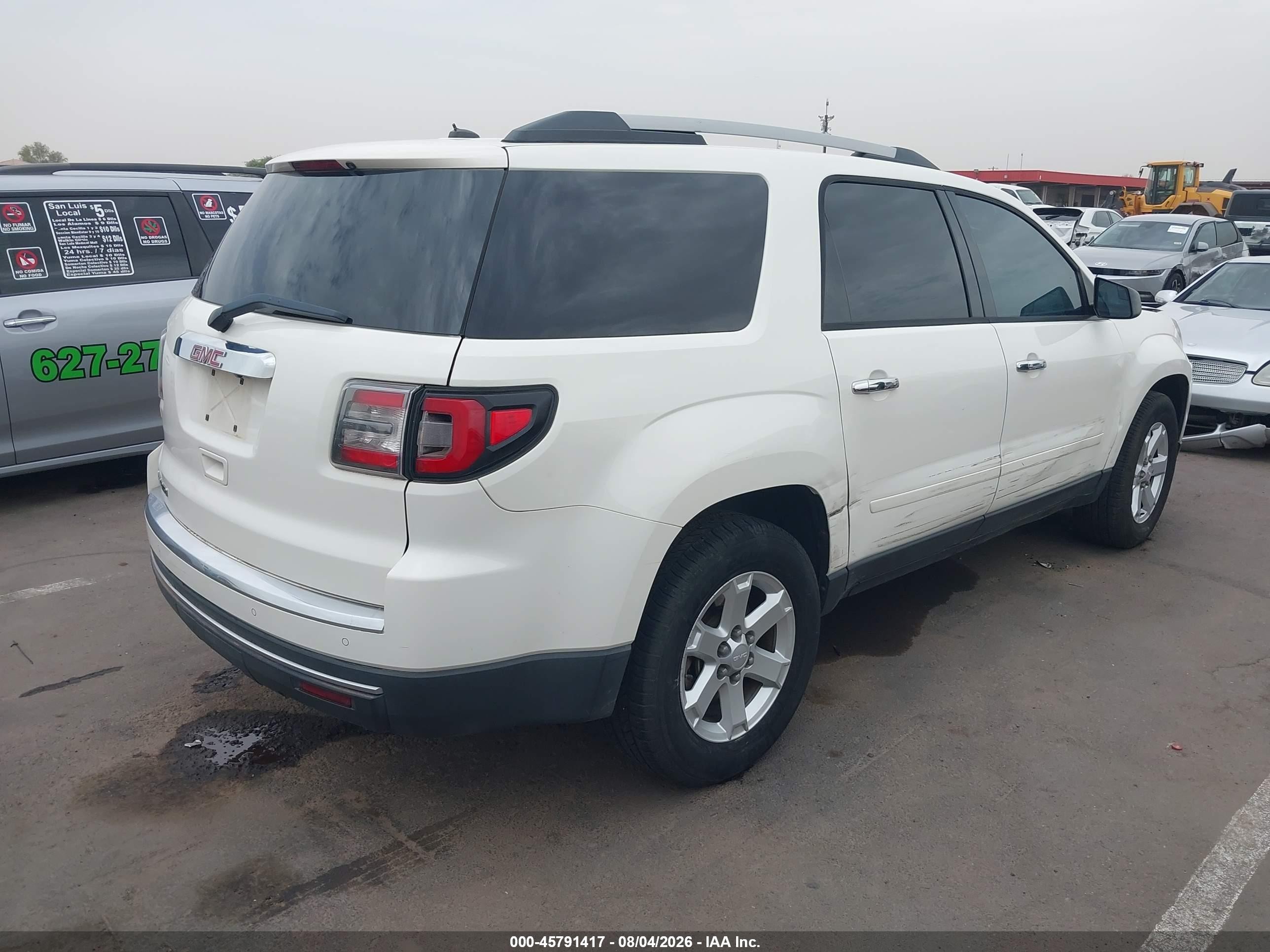 2013 Gmc Acadia Sle-1 White vin: 1GKKRNED9DJ155934
