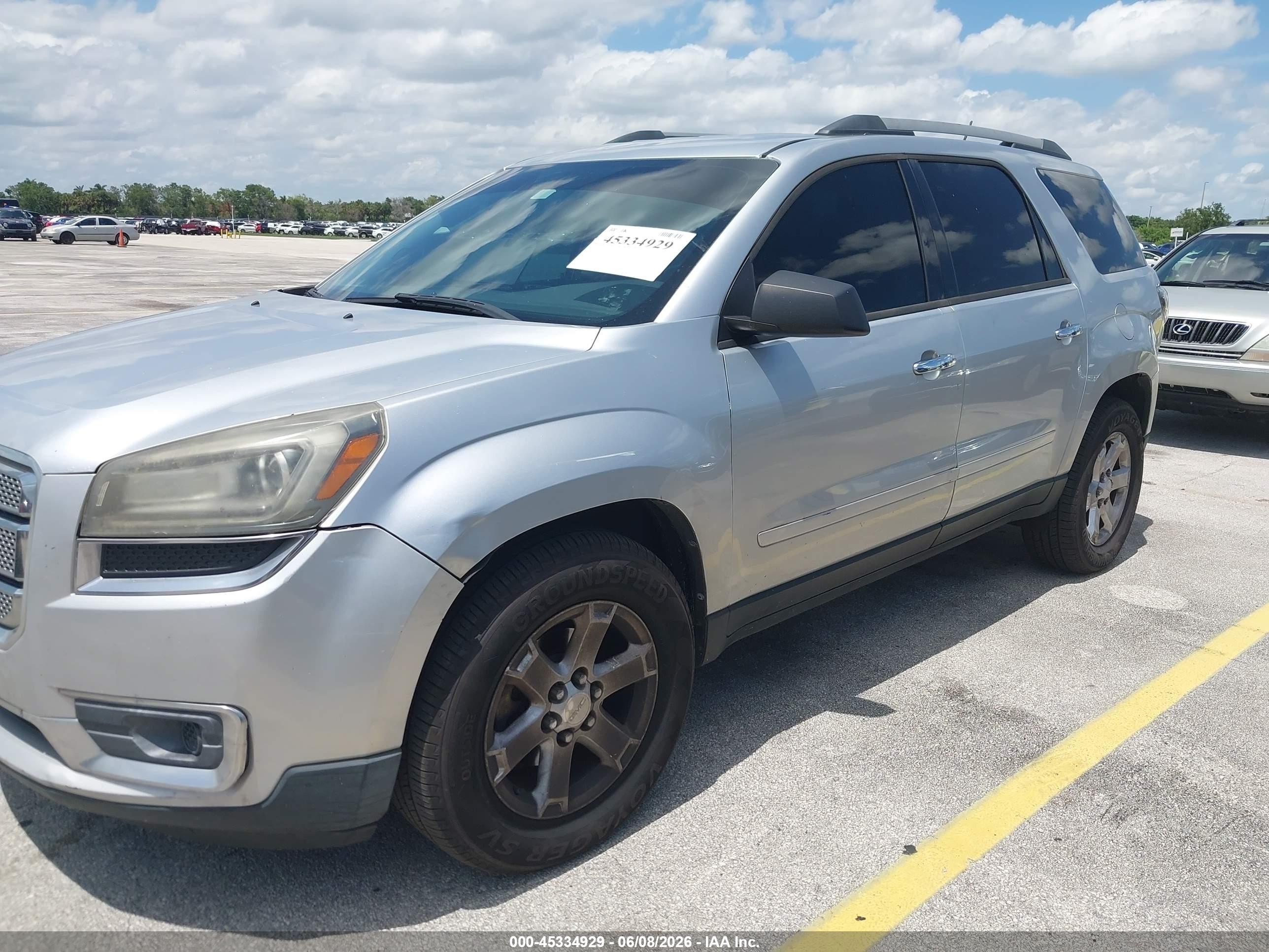 2014 Gmc Acadia Sle-1 Silver vin: 1GKKRNED9EJ263505