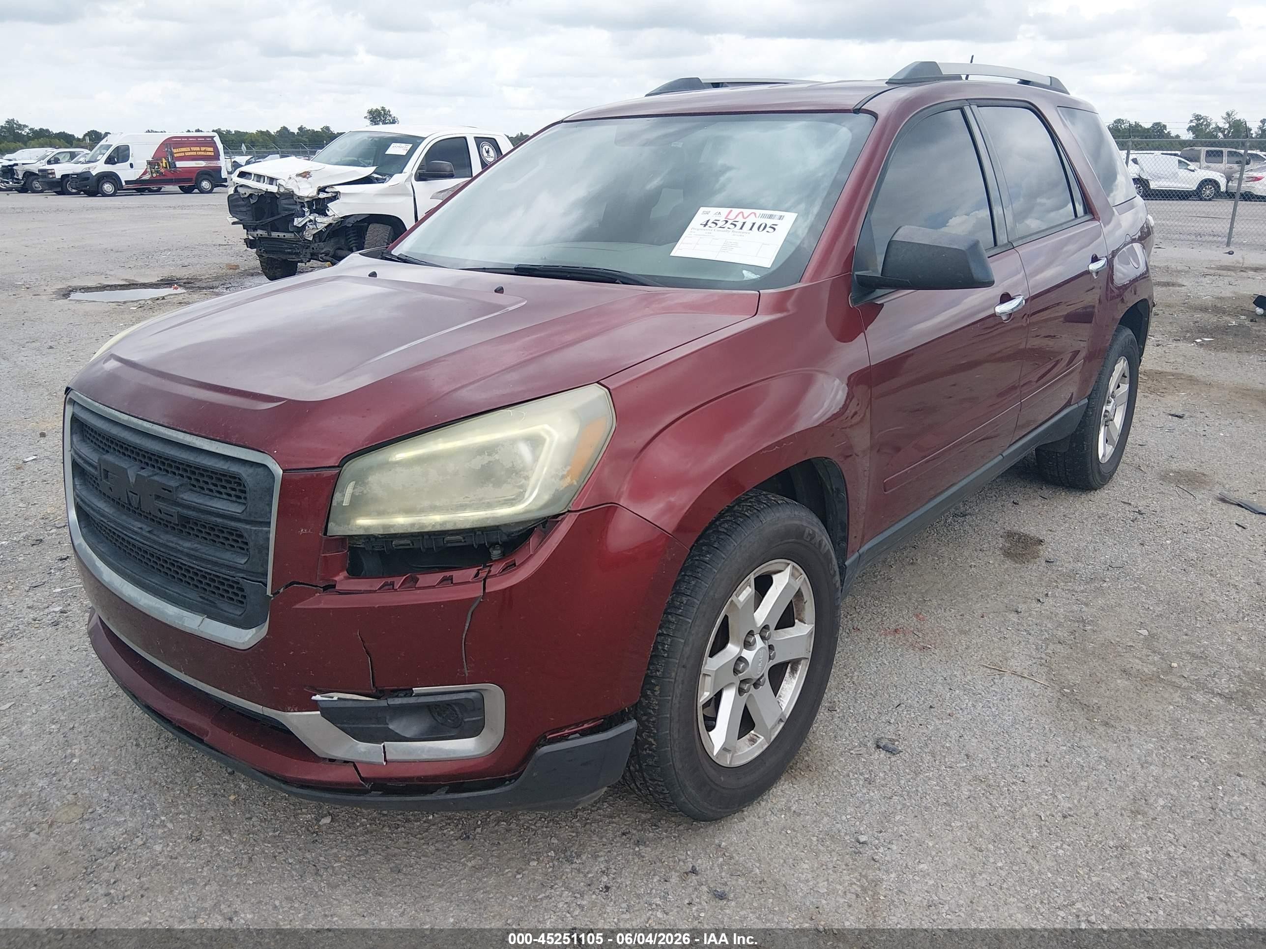 2016 Gmc Acadia Sle-1 Red vin: 1GKKRNEDXGJ117813
