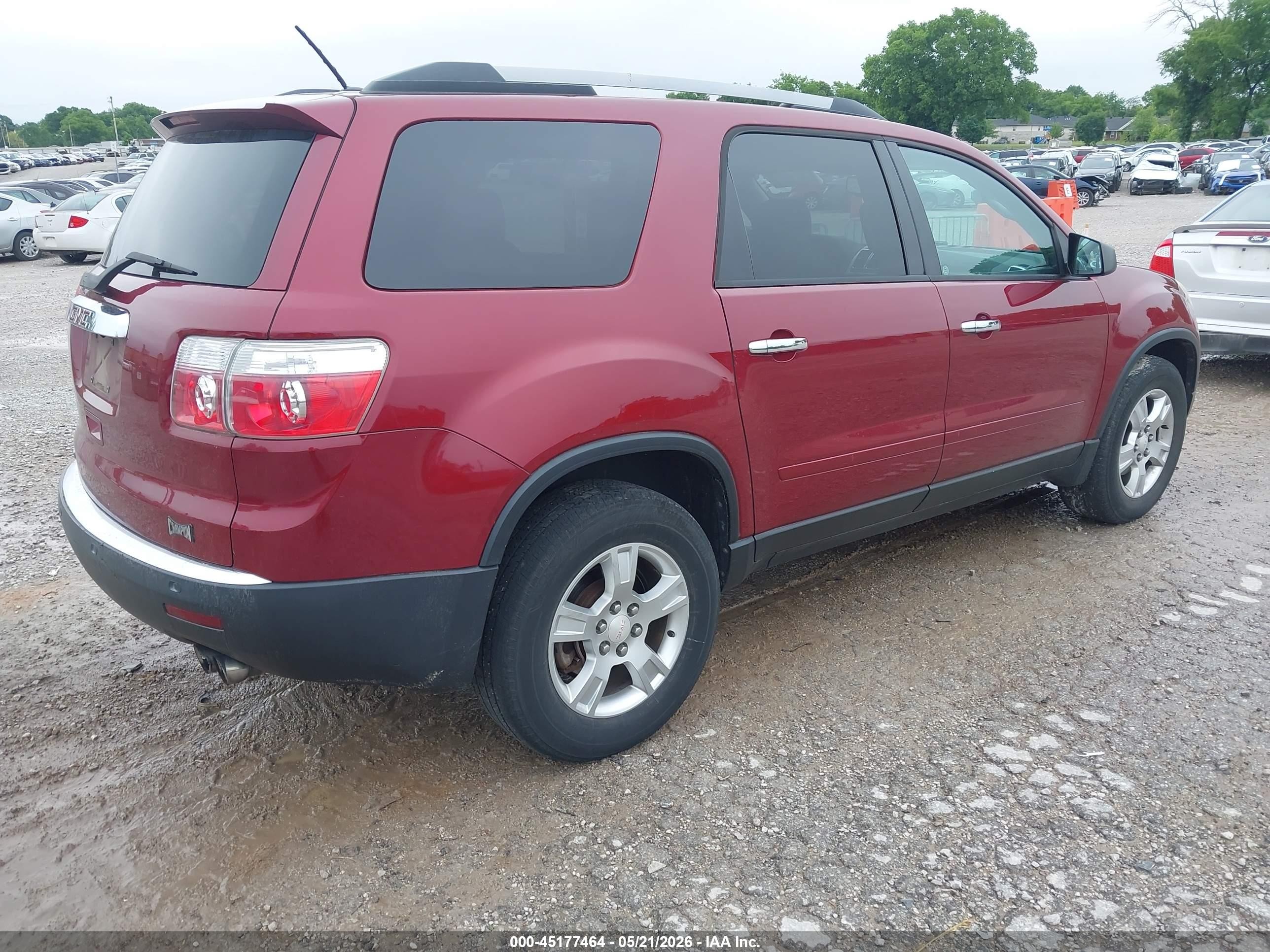2011 Gmc Acadia Sle Maroon vin: 1GKKRPED0BJ203300