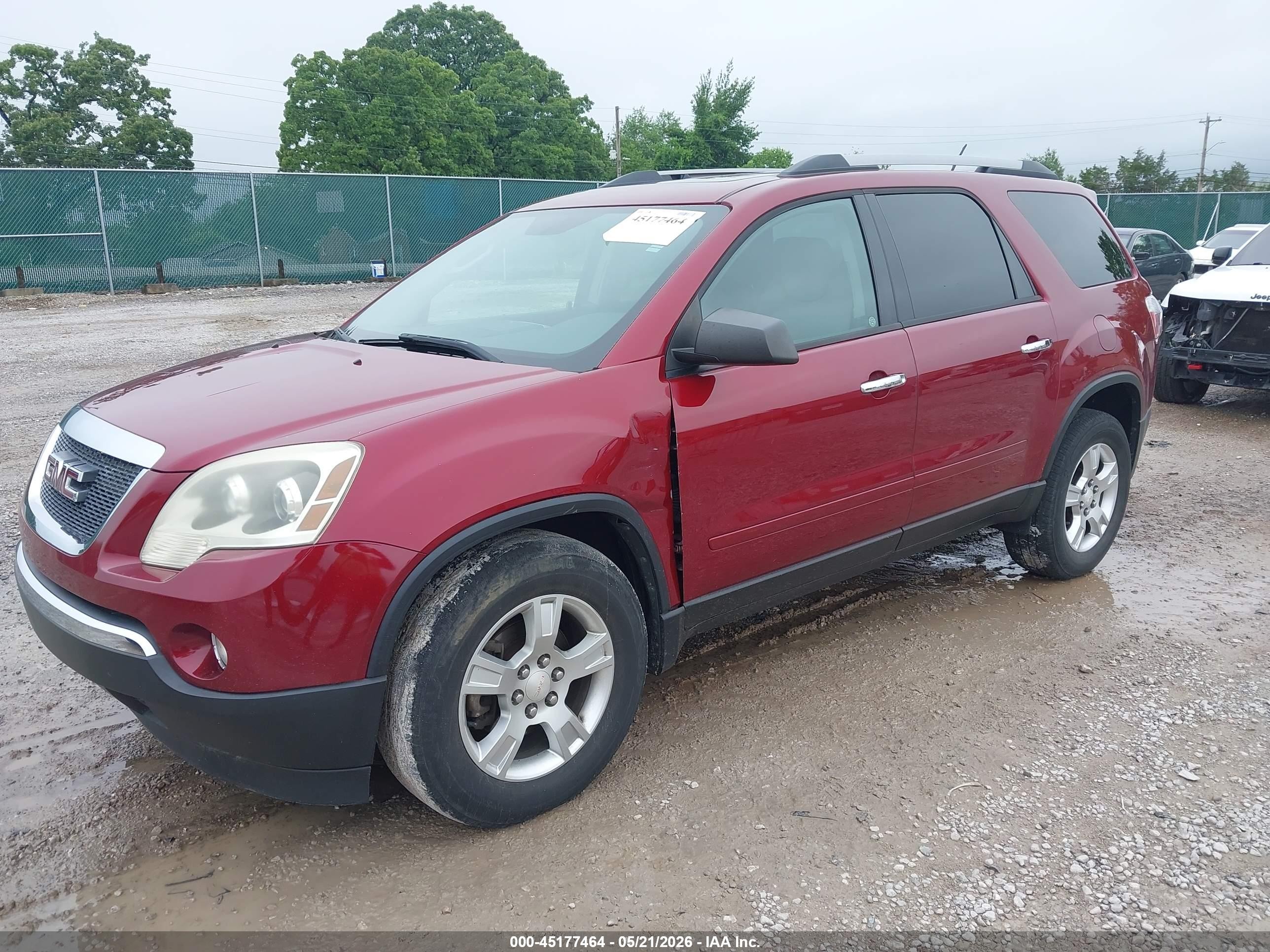 2011 Gmc Acadia Sle Maroon vin: 1GKKRPED0BJ203300
