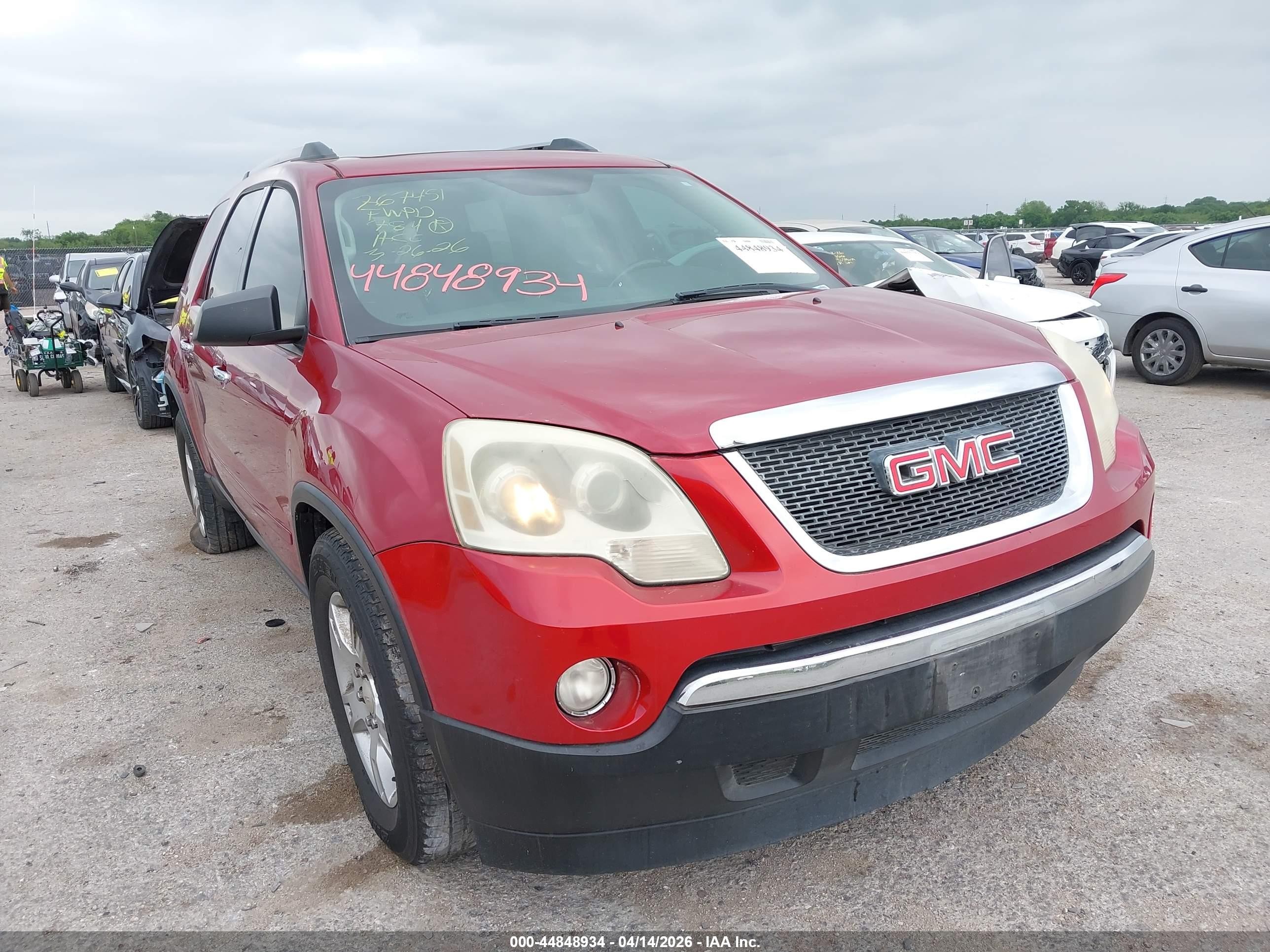 2012 Gmc Acadia Sle Red vin: 1GKKRPED0CJ114537