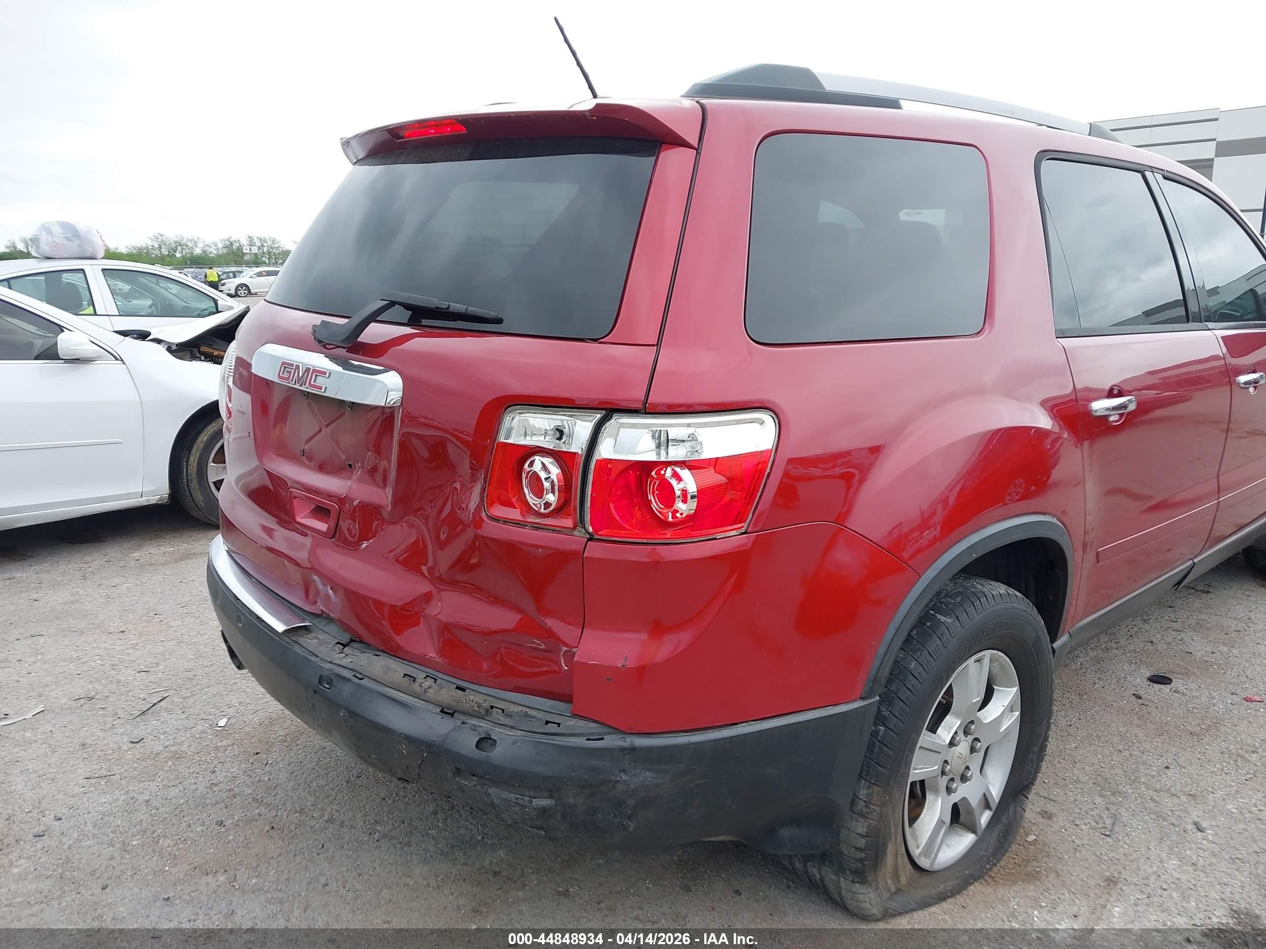 2012 Gmc Acadia Sle Red vin: 1GKKRPED0CJ114537
