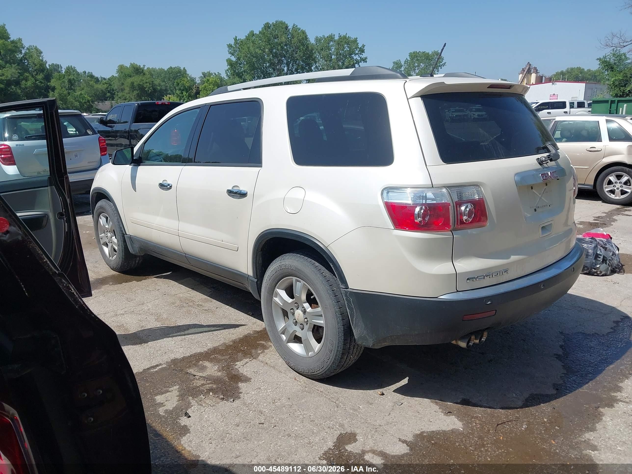 2012 Gmc Acadia Sle White vin: 1GKKRPED0CJ262915