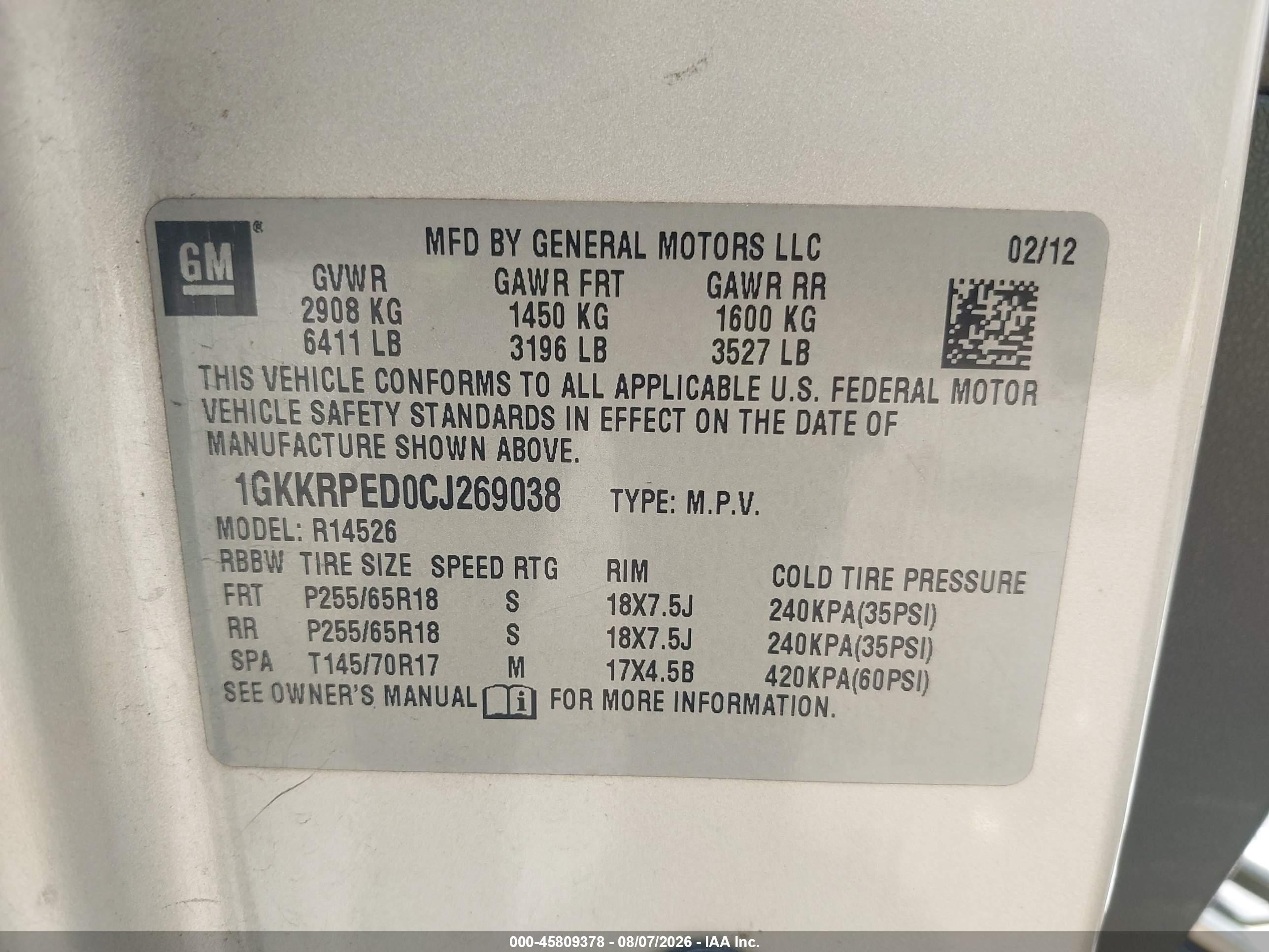 2012 Gmc Acadia Sle Золотой vin: 1GKKRPED0CJ269038