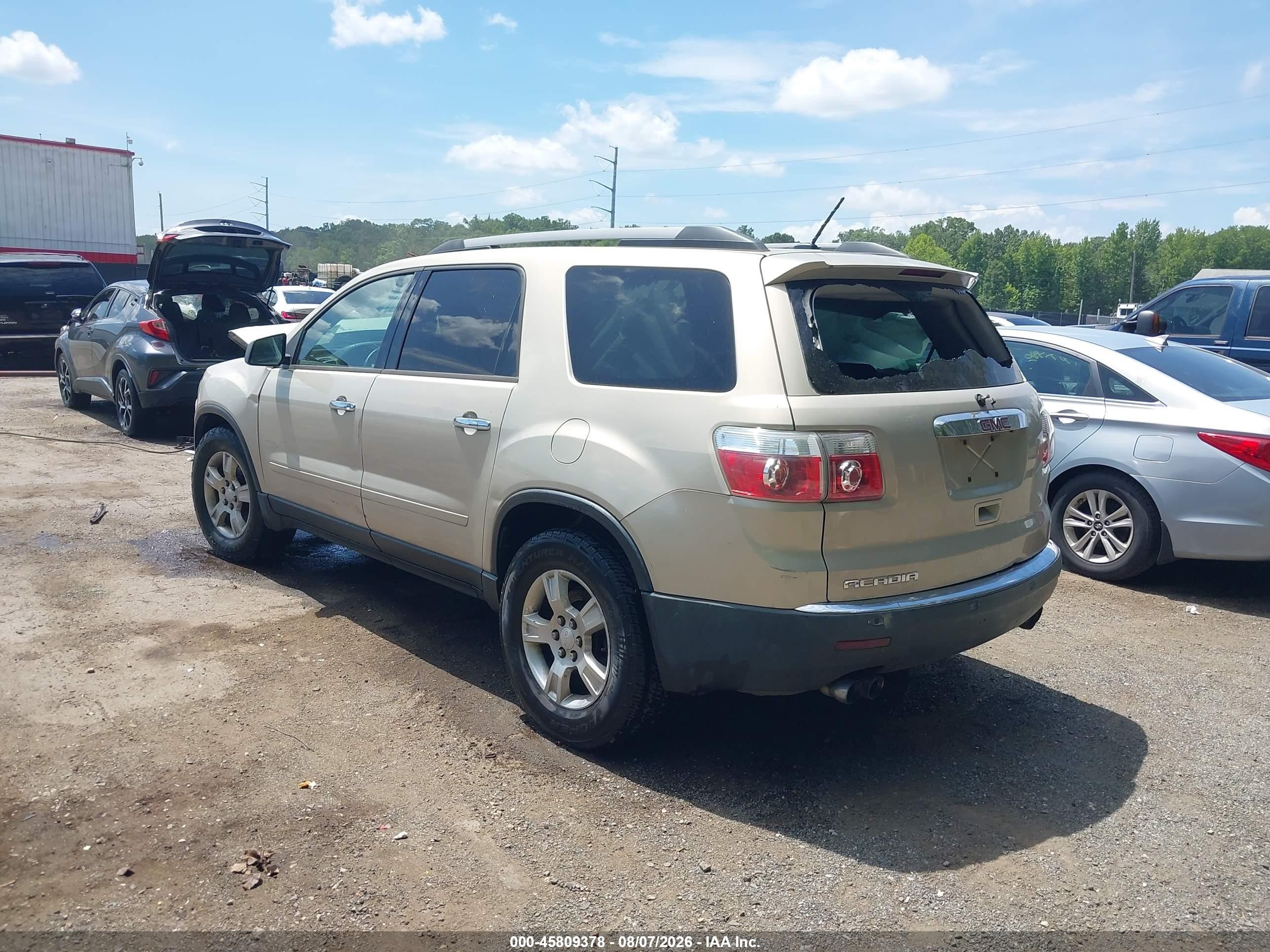 2012 Gmc Acadia Sle Золотой vin: 1GKKRPED0CJ269038