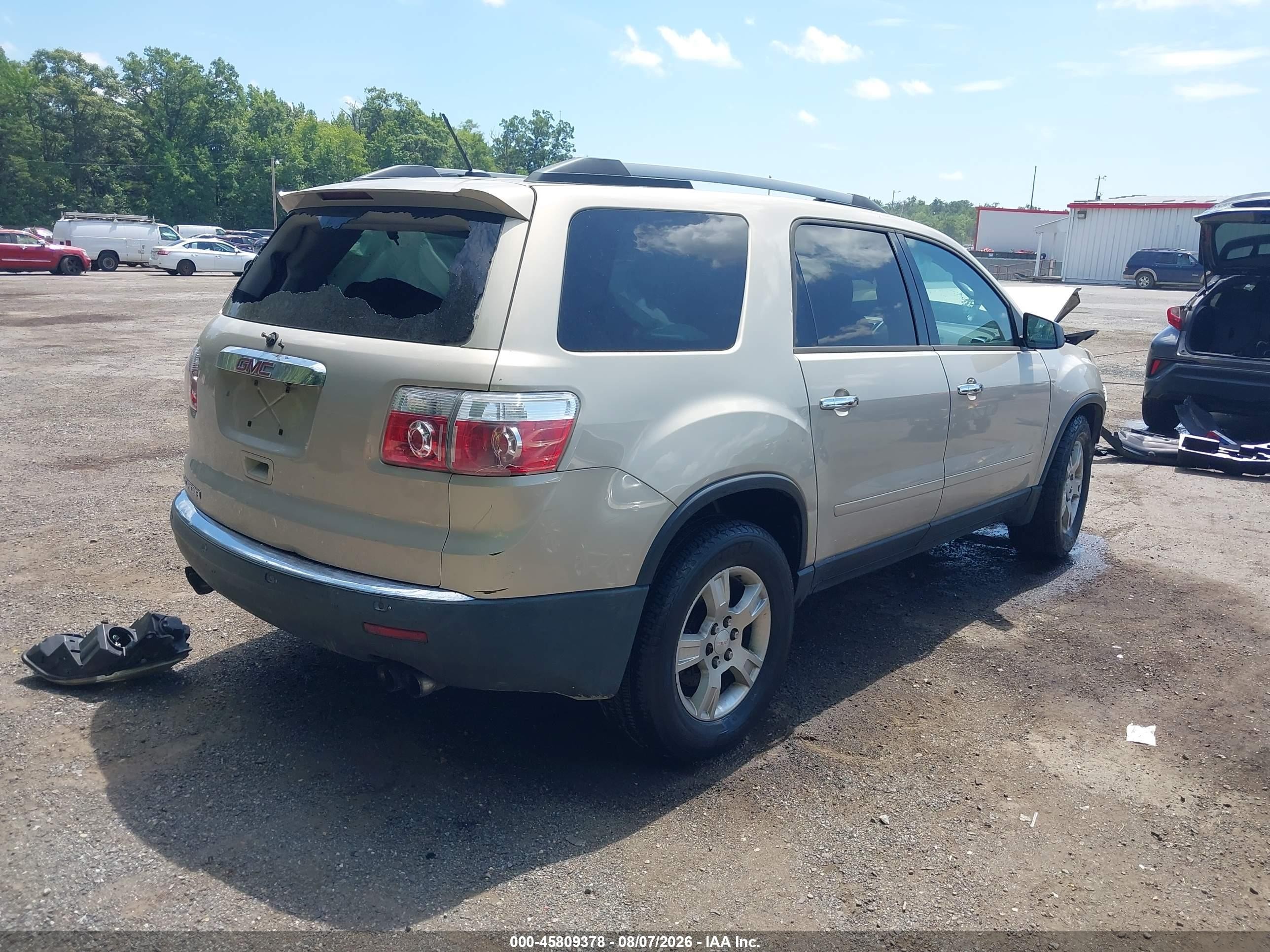 2012 Gmc Acadia Sle Золотой vin: 1GKKRPED0CJ269038
